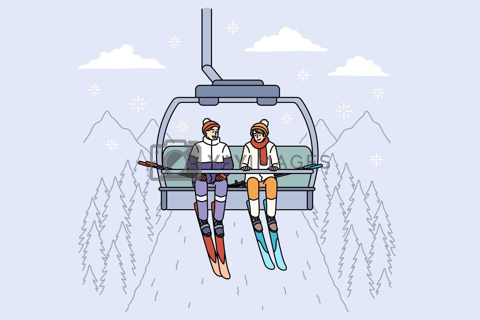 Royalty free image of Ski lift and winter activities concept by VECTORIUM