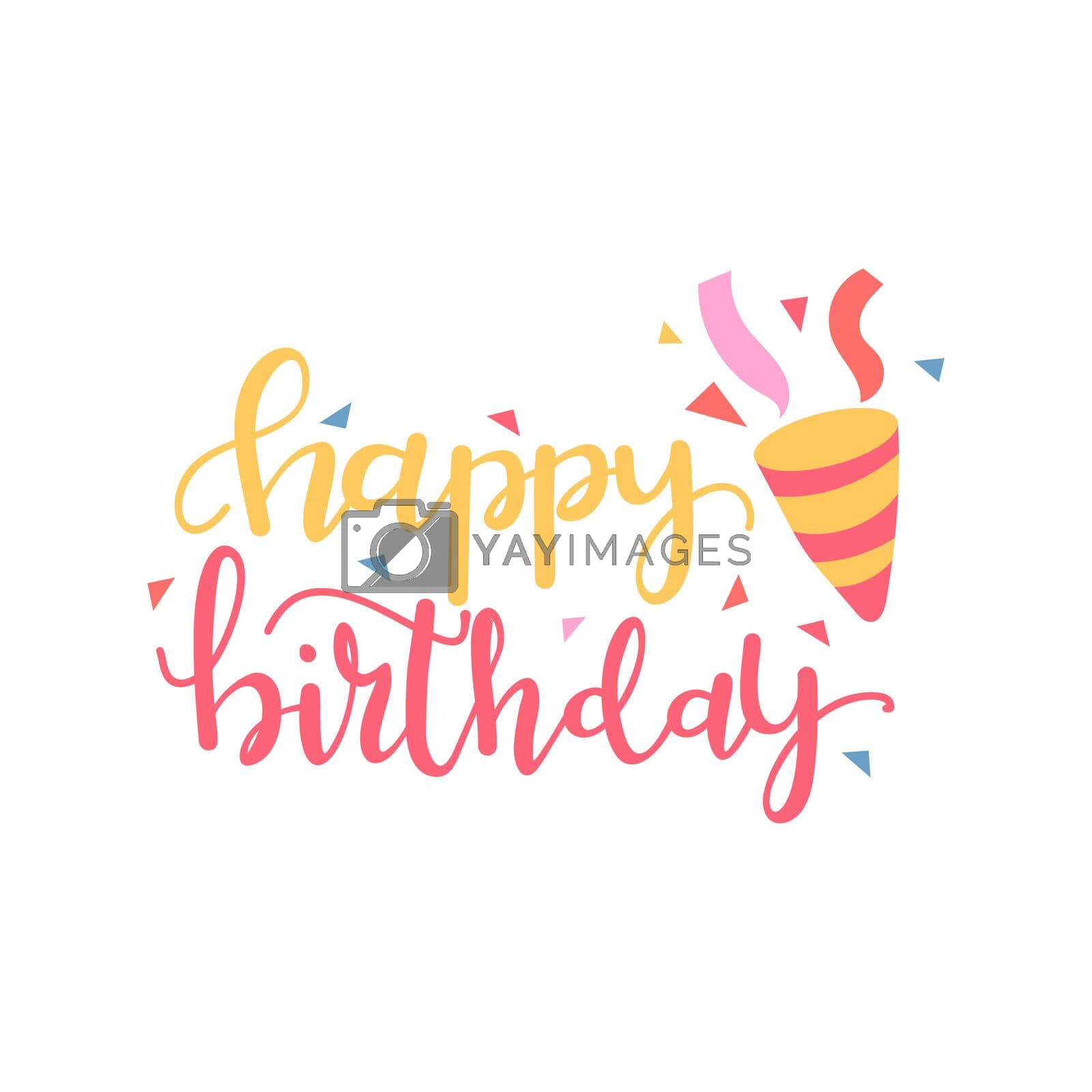 Royalty free image of Happy Birthday typographic vector design for greeting cards, Birthday card, invitation card. Isolated birthday text, lettering composition. Vector Illustration eps.10 by ANITA