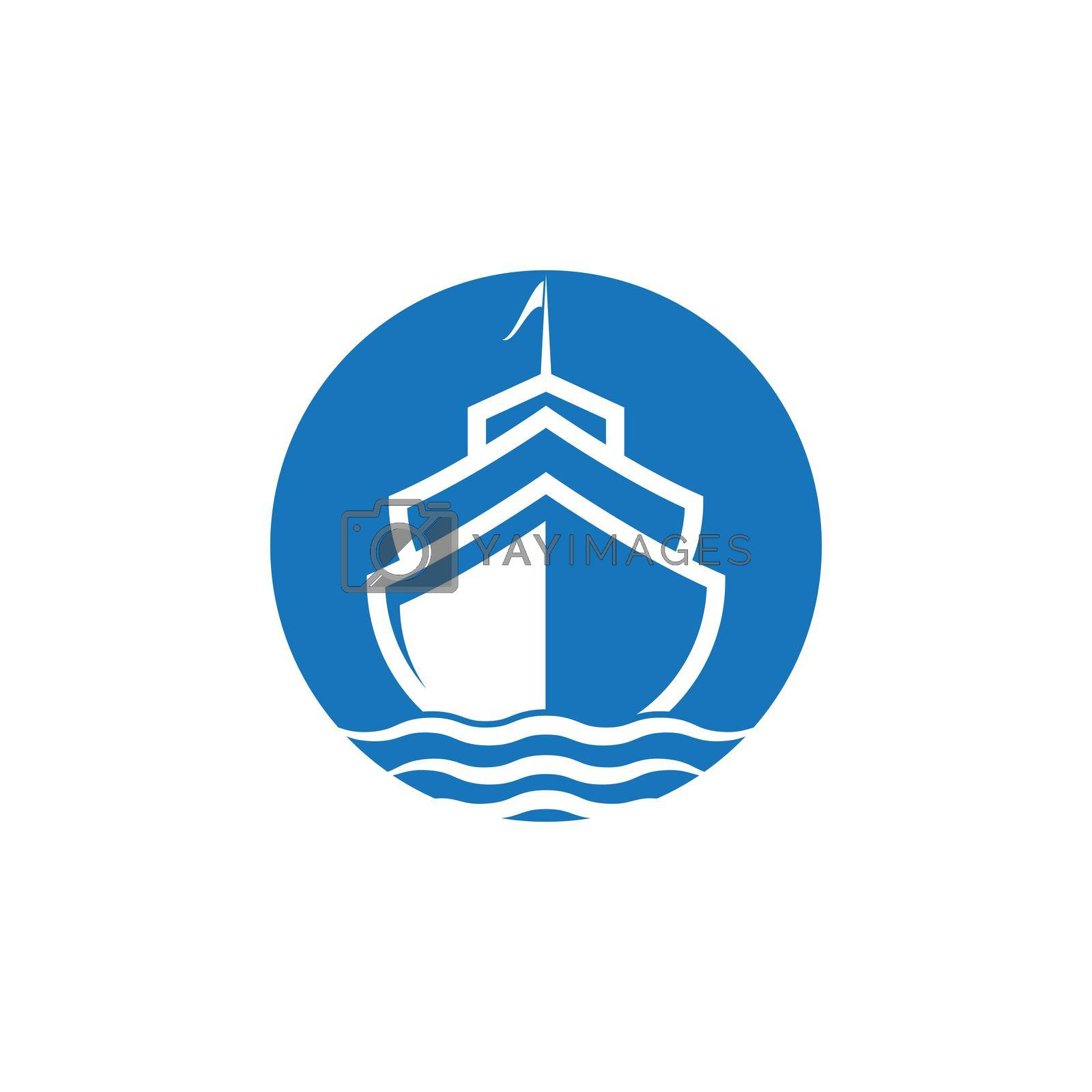Cruise ship Logo Template vector icon design