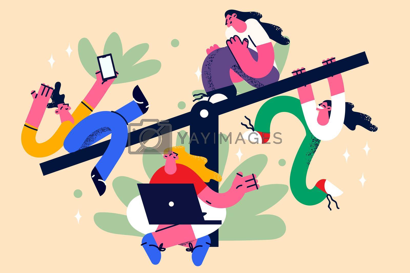 Royalty free image of Coworkers, freelancers and Teamwork concept by Vasilyeu