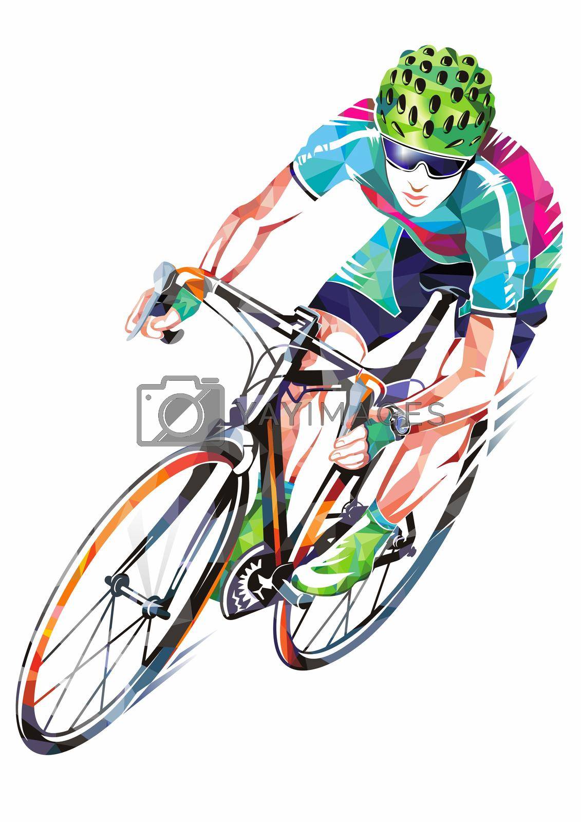 Royalty free image of Road Bicycle Racer Geometric Design Illustration by welcomia