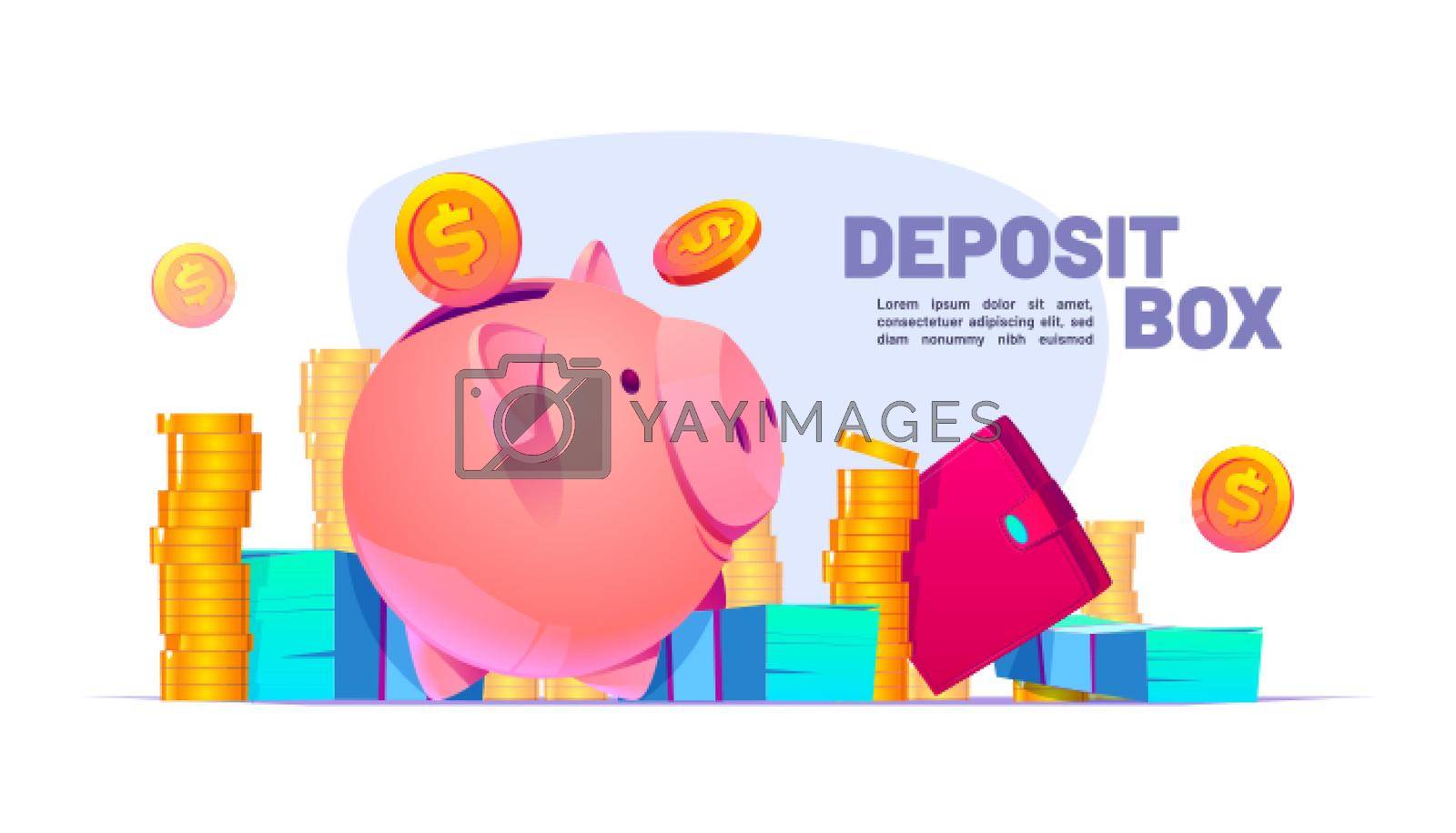 Royalty free image of Deposit box banner with piggy bank, coins, purse by vectorart