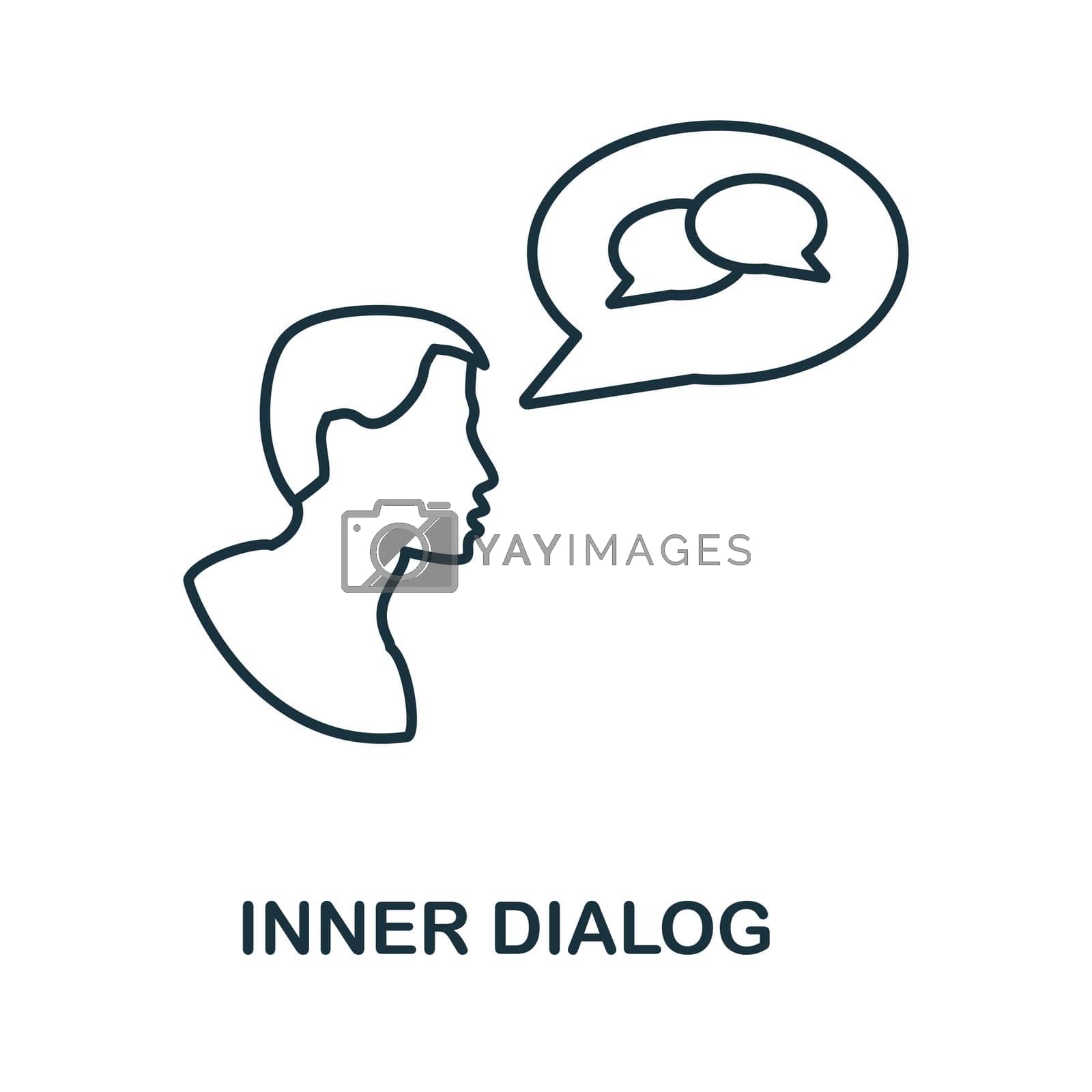 Royalty free image of Inner Dialog icon. Line element from cognitive skills collection. Linear Inner Dialog icon sign for web design, infographics and more. by simakovavector