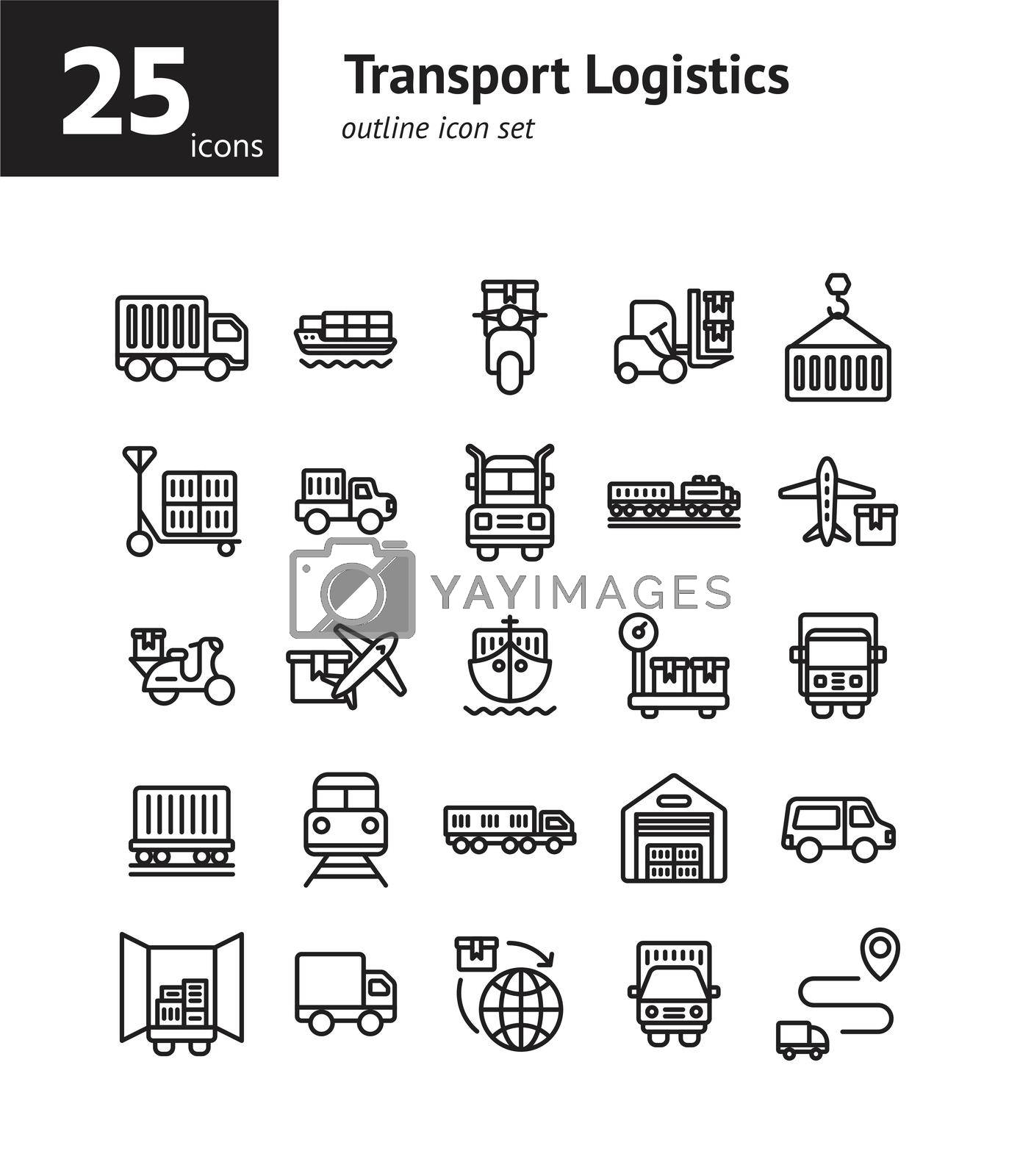 Royalty free image of Transport Logistics outline icon set. by doraclub