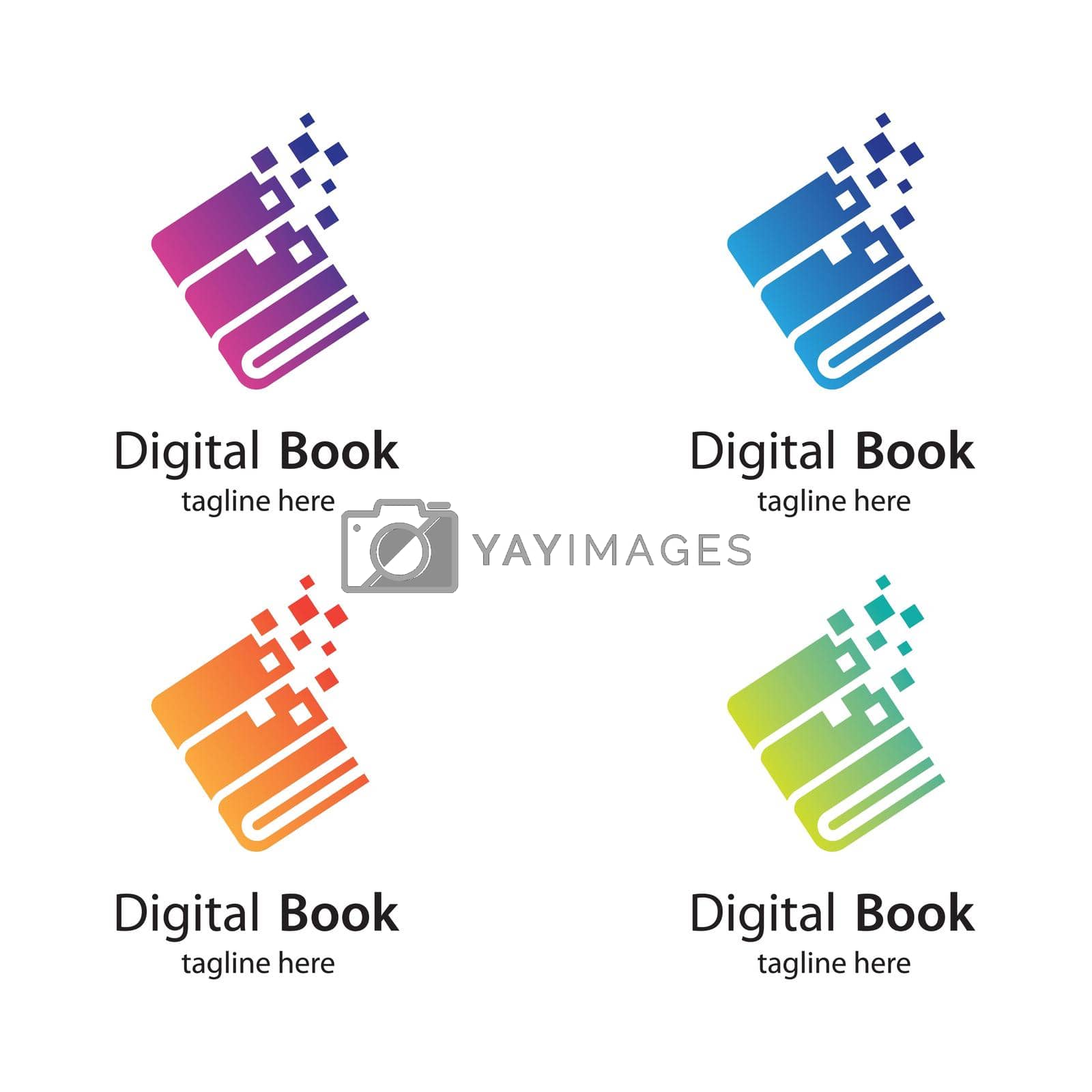 Digital book logo technology vector icon design