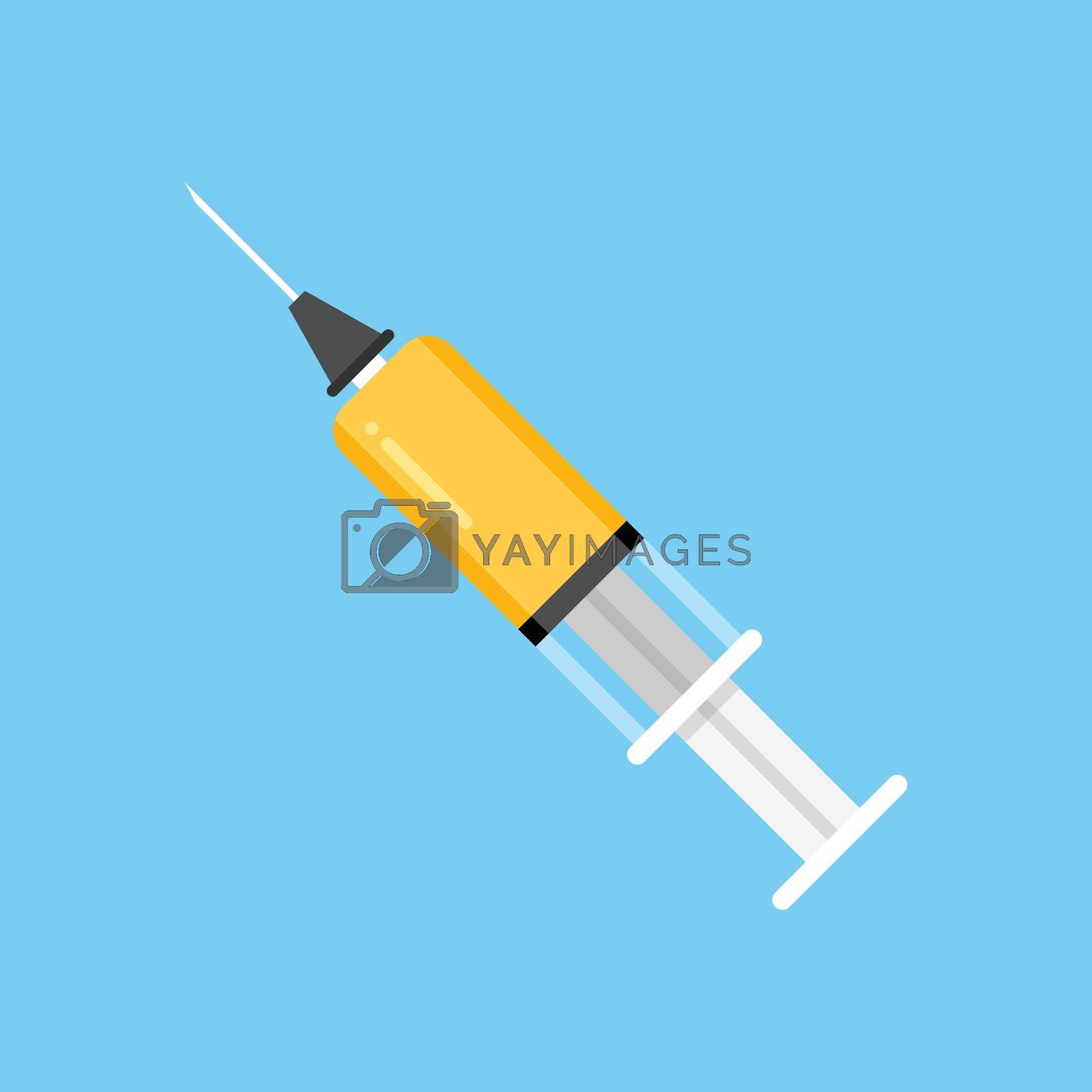 Royalty free image of Syringe icon in flat style. Coronavirus vaccine inject vector illustration on isolated background. Covid-19 vaccination sign business concept. by LysenkoA
