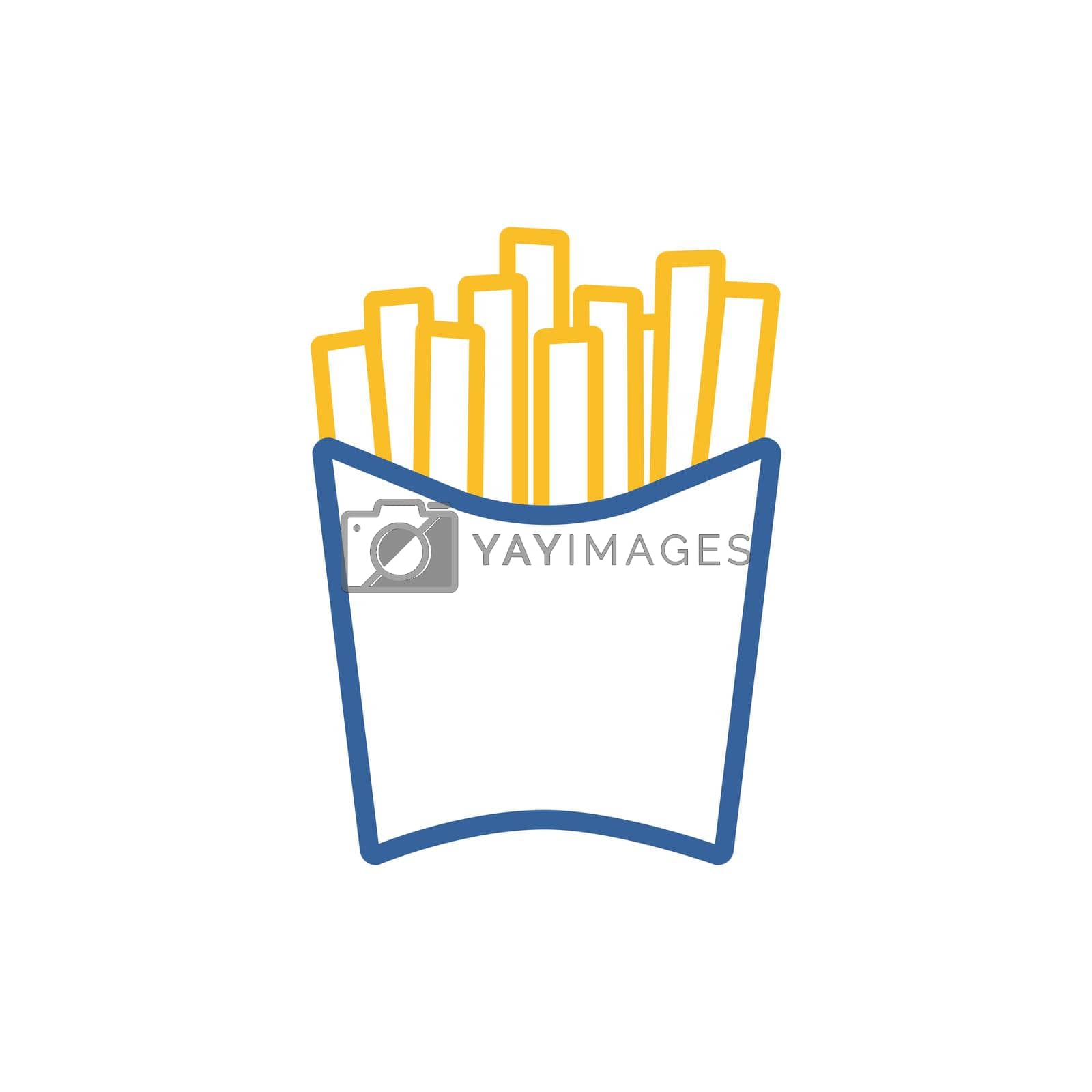 French fries vector flat icon. Fast food sign. Graph symbol for cooking web site and apps design, logo, app, UI