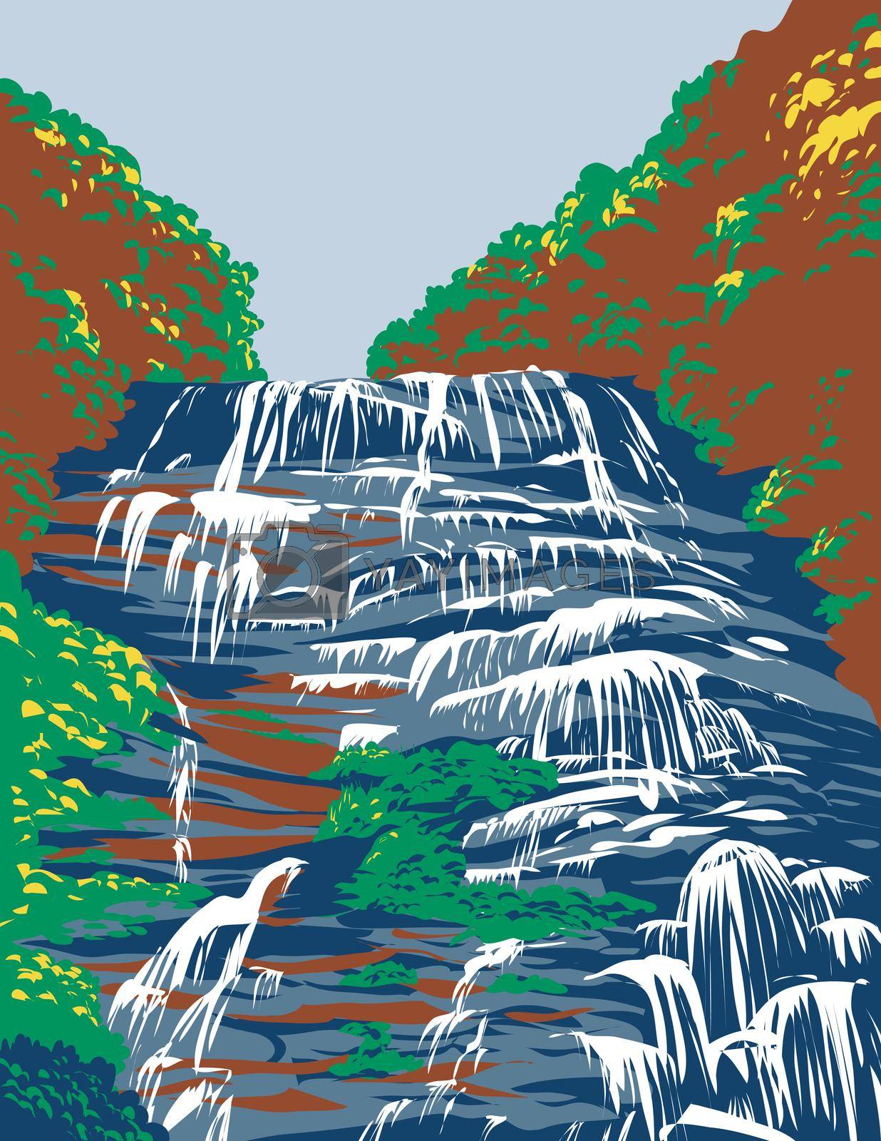 Royalty free image of Amicalola Falls State Park between Ellijay and Dahlonega in Dawsonville Georgia USA WPA Poster Art by patrimonio