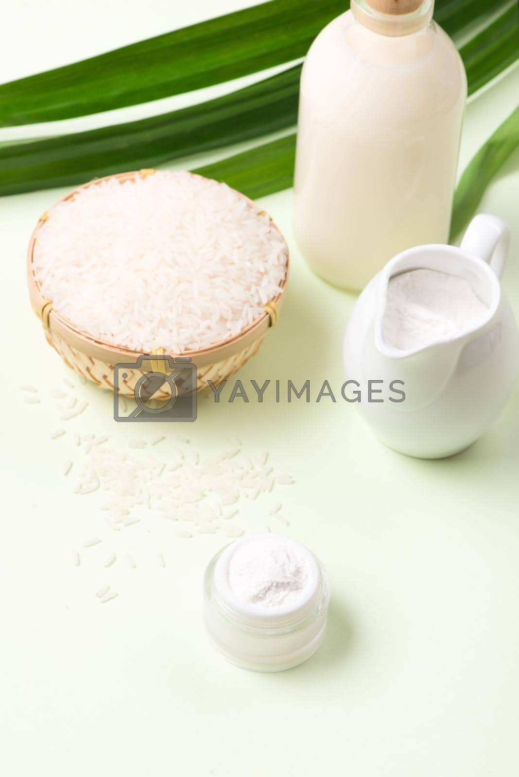Royalty free image of Rice milk, with rice grains by makidotvn