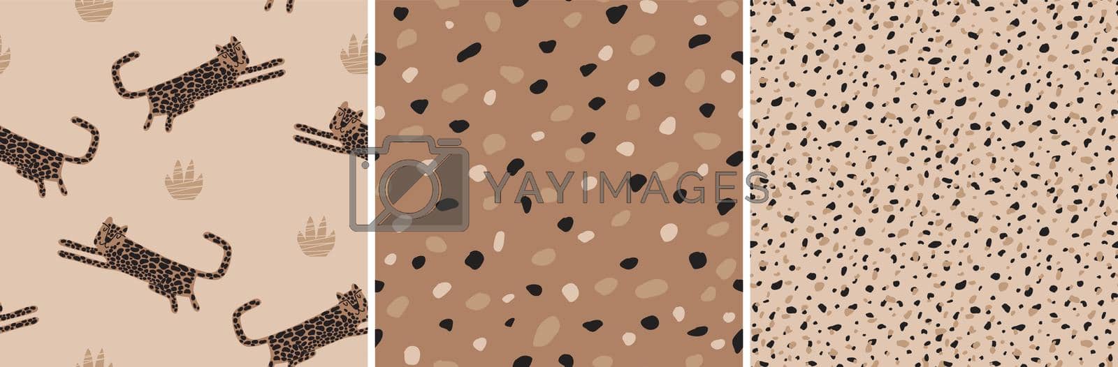 Royalty free image of Leopard seamless pattern set. Animal skint print. Vector cool jaguar abstract design kids fabric by Elena_Garder