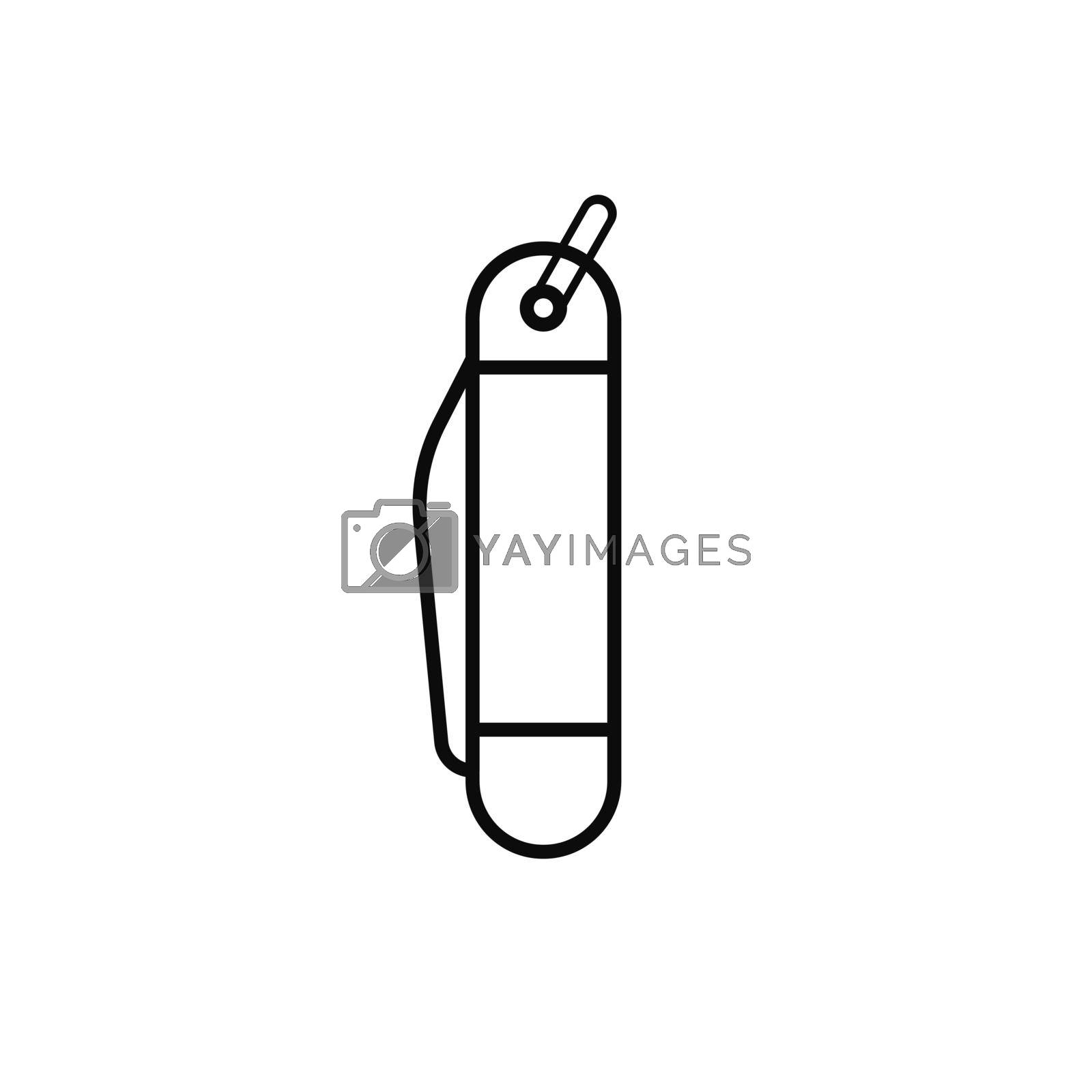 Royalty free image of Multi knife line icon isolated on white background. Folding knife vector illustration. by DmytroRazinkov