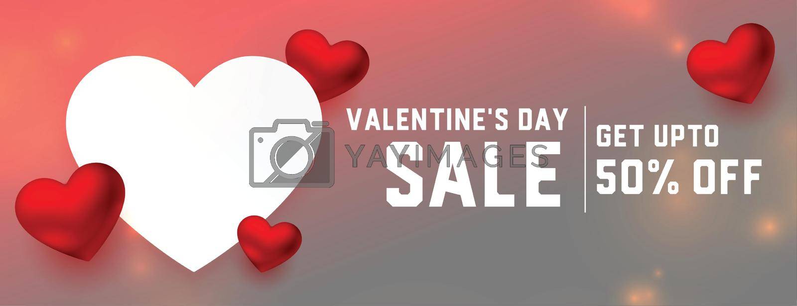 valentines day celebration discount and sale banner