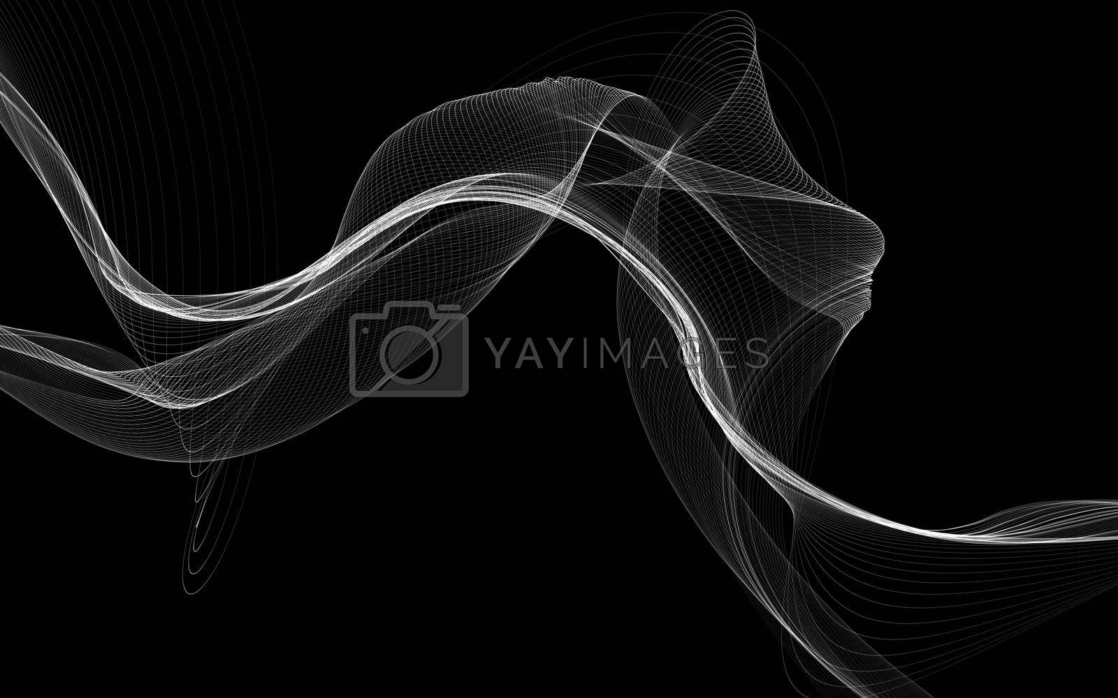 Royalty free image of Dark abstract background with a glowing abstract waves by teerawit