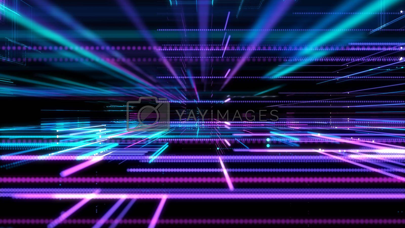 Royalty free image of Digital Cyberspace with Particles. Techology background by cherezoff