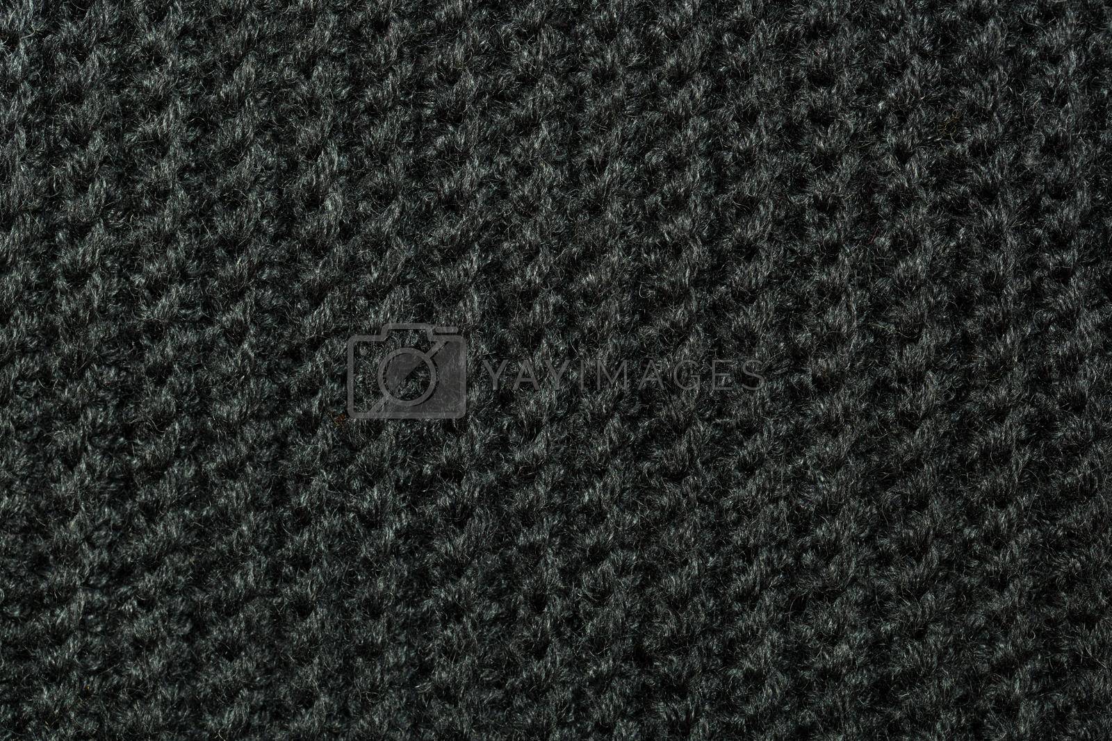 Black knitted wool texture can use as background.