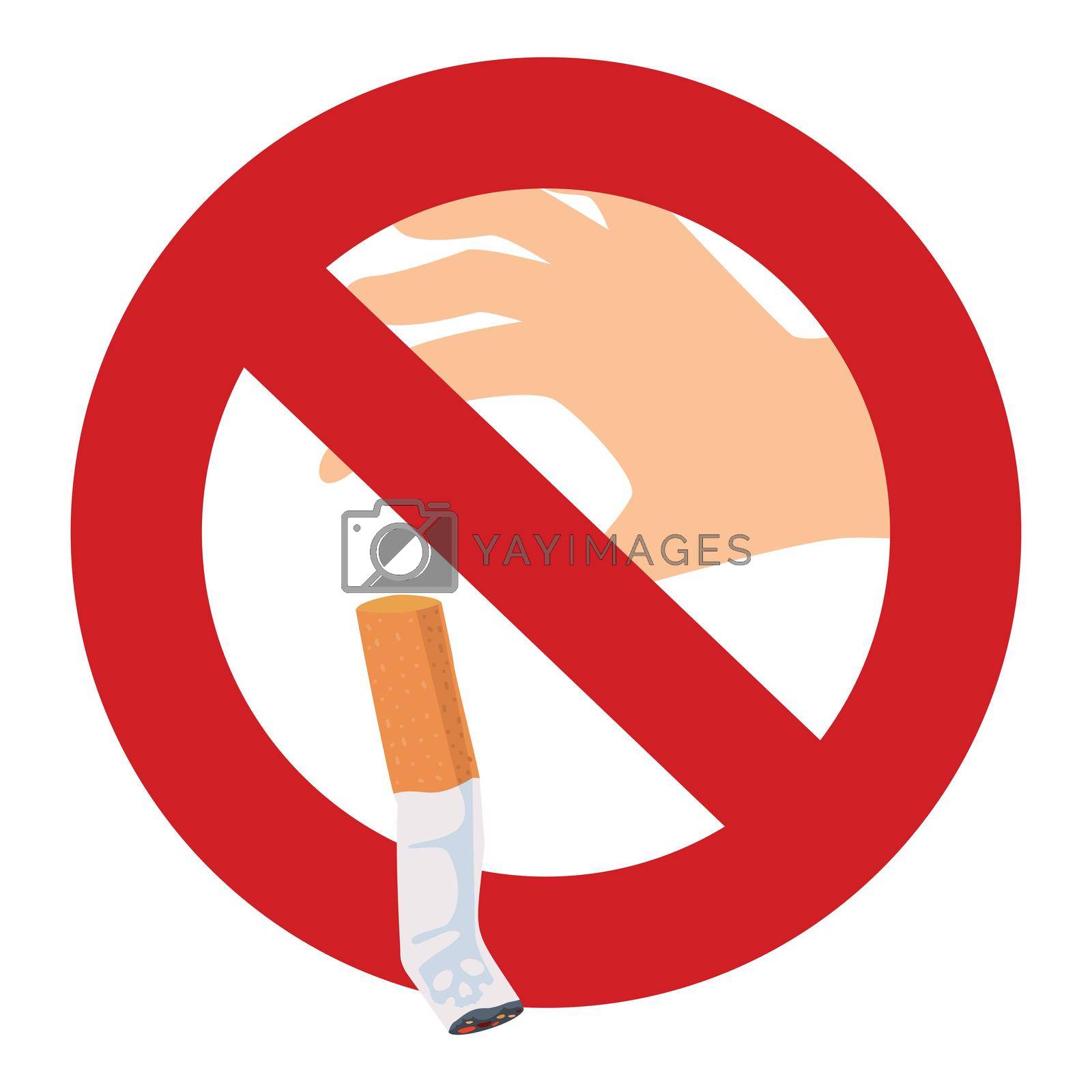 Royalty free image of Cigarette butt No Smoking Sign icon by focus_bell