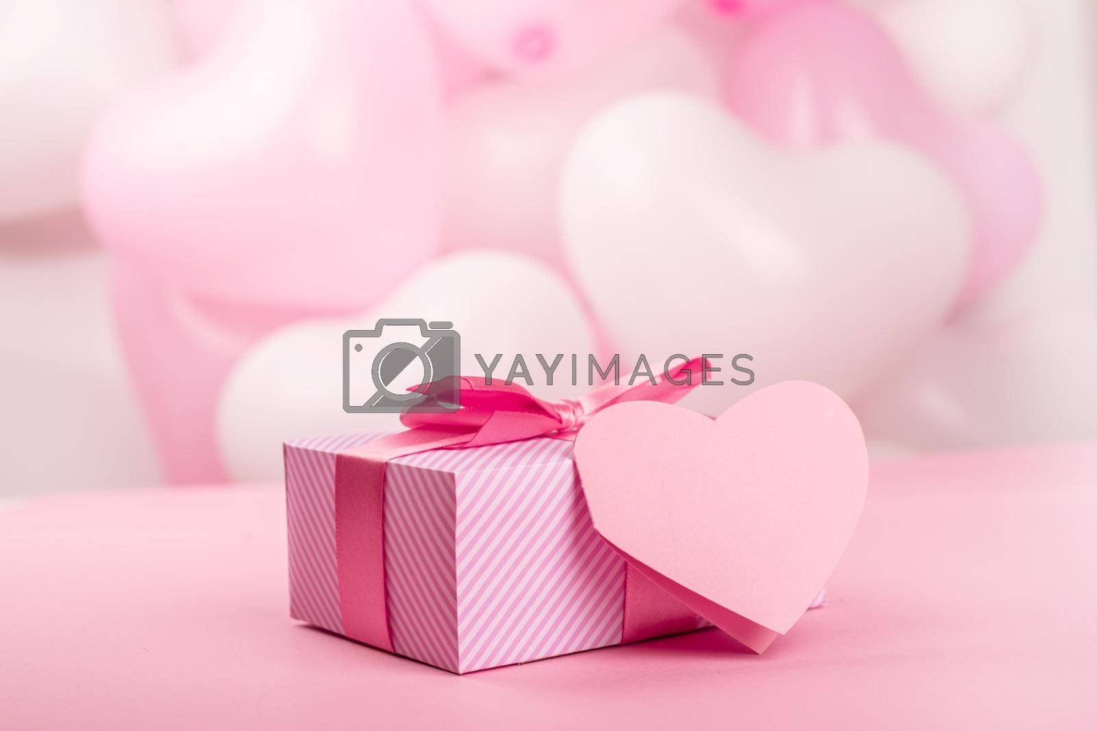 Royalty free image of Valentine day gift and heart card by destillat