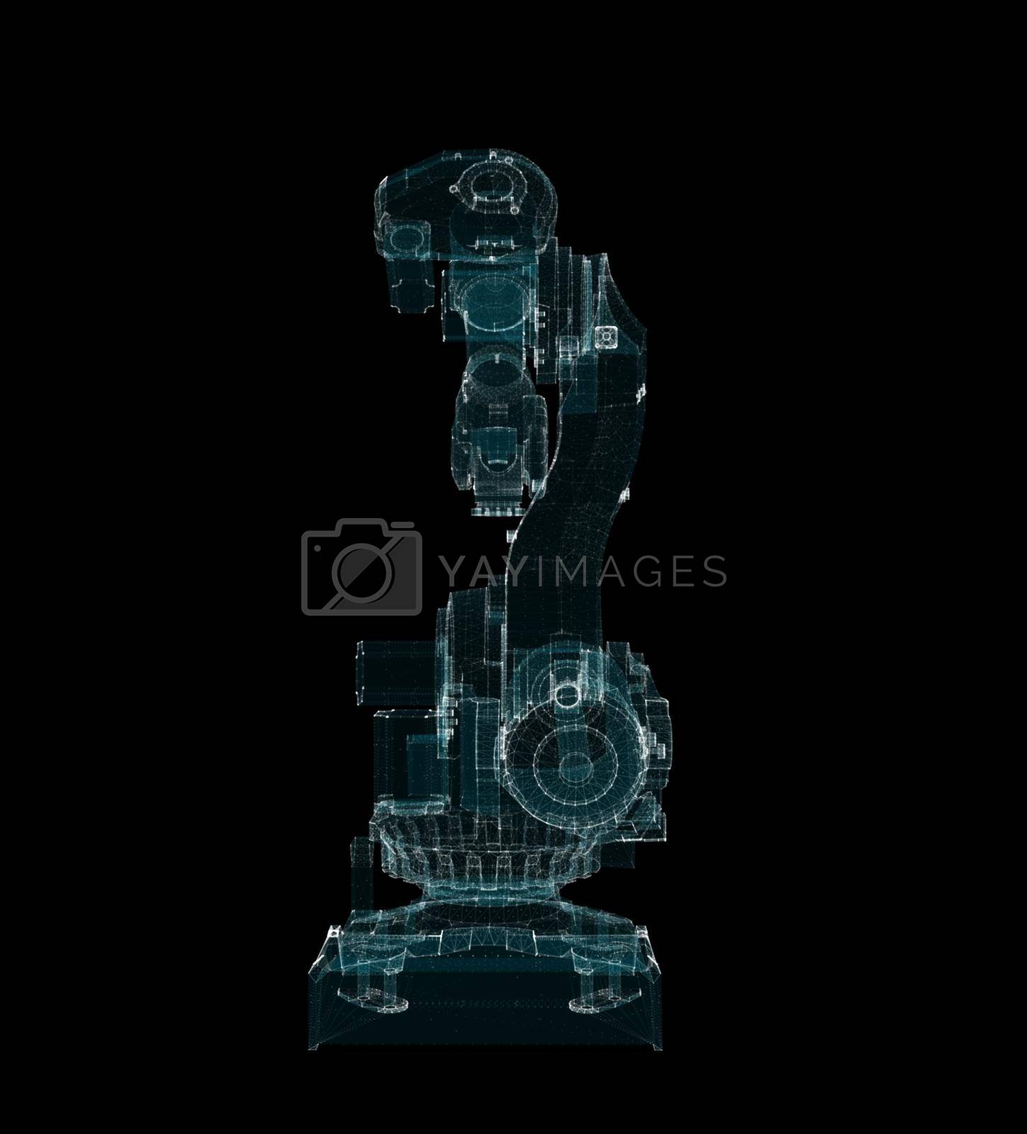 Royalty free image of Industrial Robotic Arms Hologram. Interface element by cherezoff