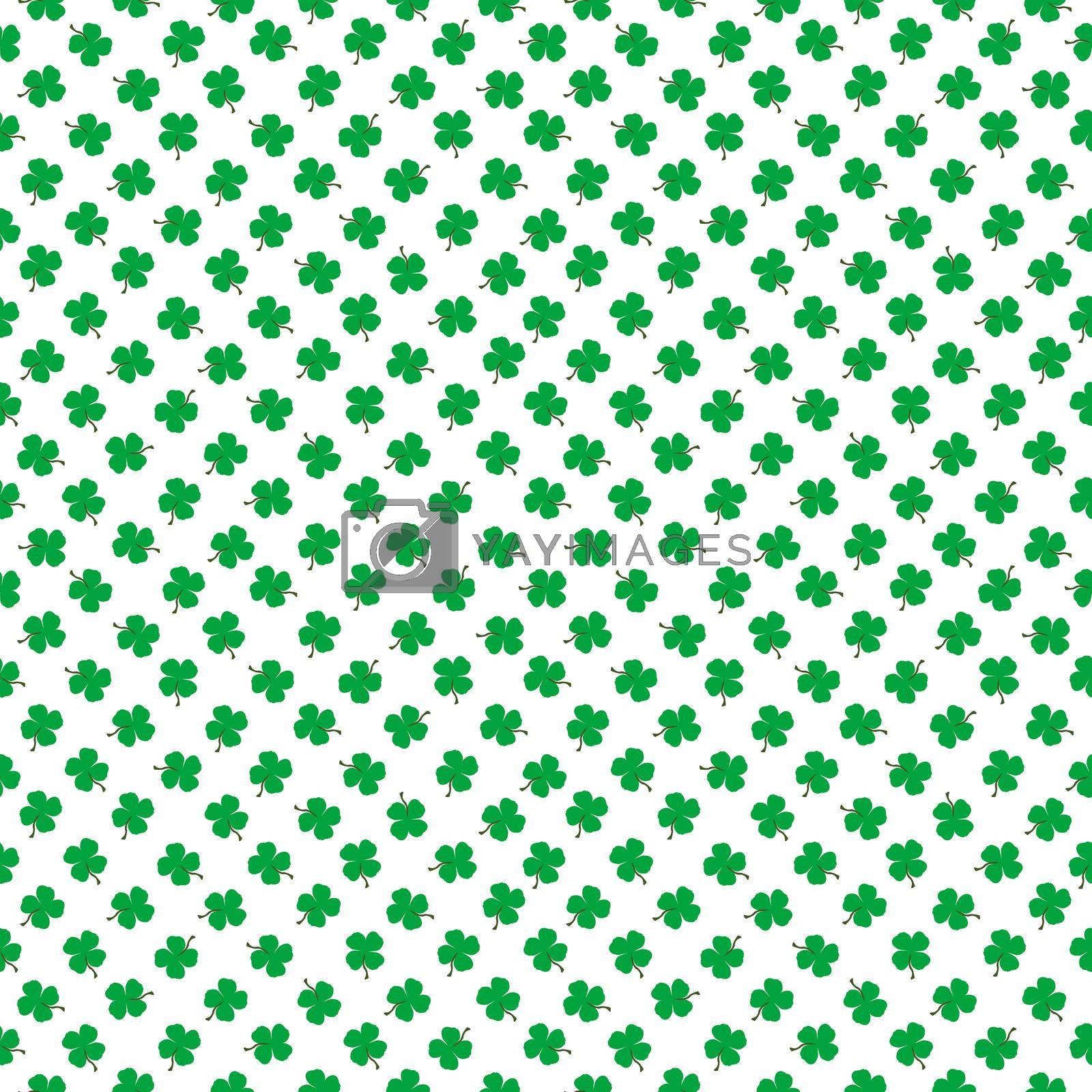 Royalty free image of Seamless pattern with clovers on white background in polka dot style by hibrida13