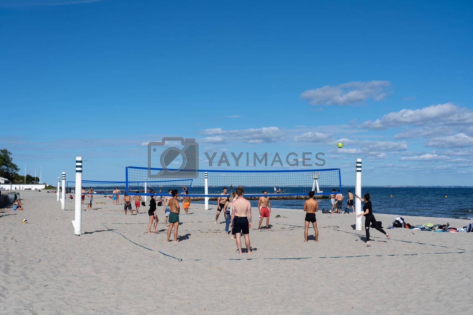 Royalty free image of Beach Volleyball at Bellevue Beach in Copenhagen by oliverfoerstner