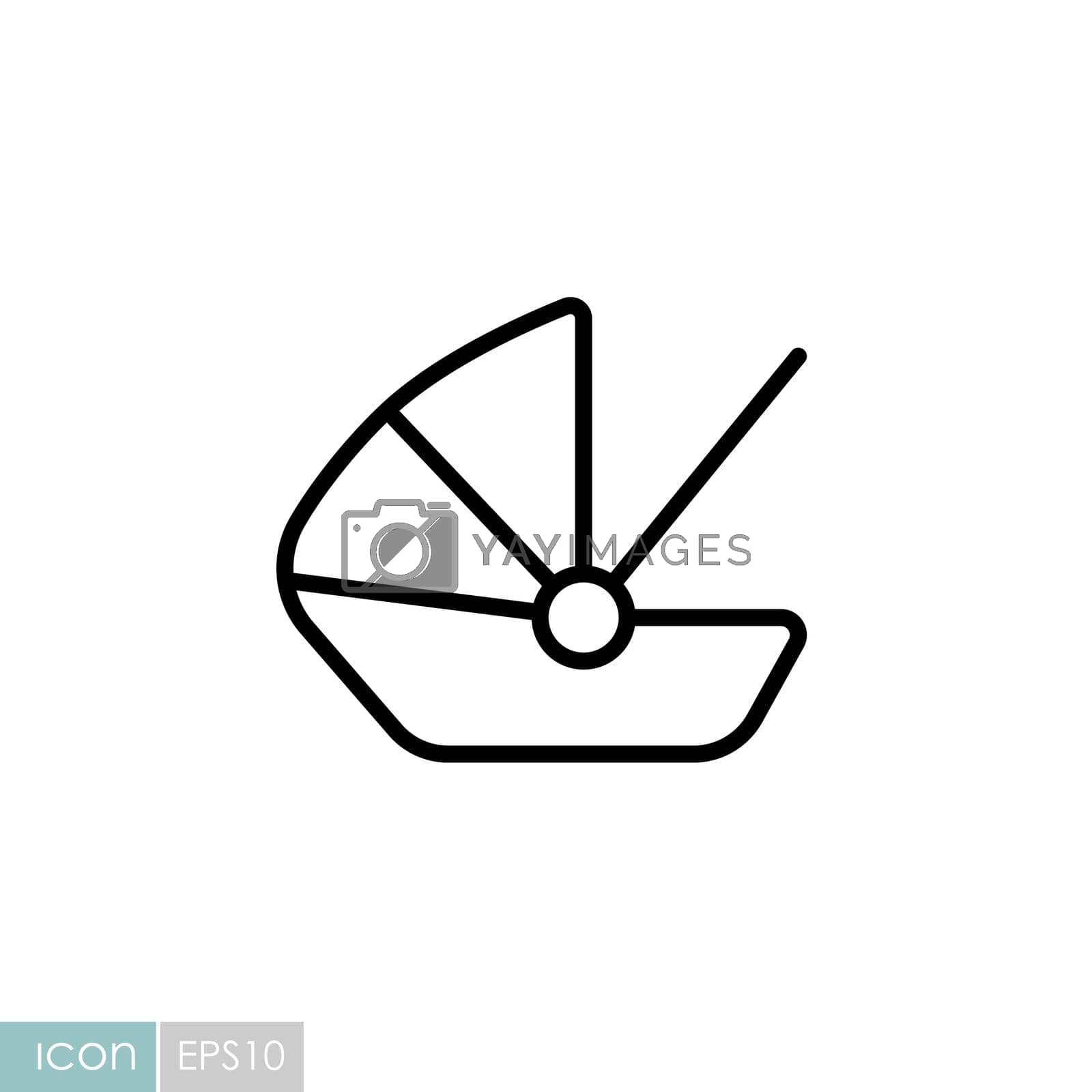 Carrycot baby vector isolated icon. Graph symbol for children and newborn babies web site and apps design, logo, app, UI