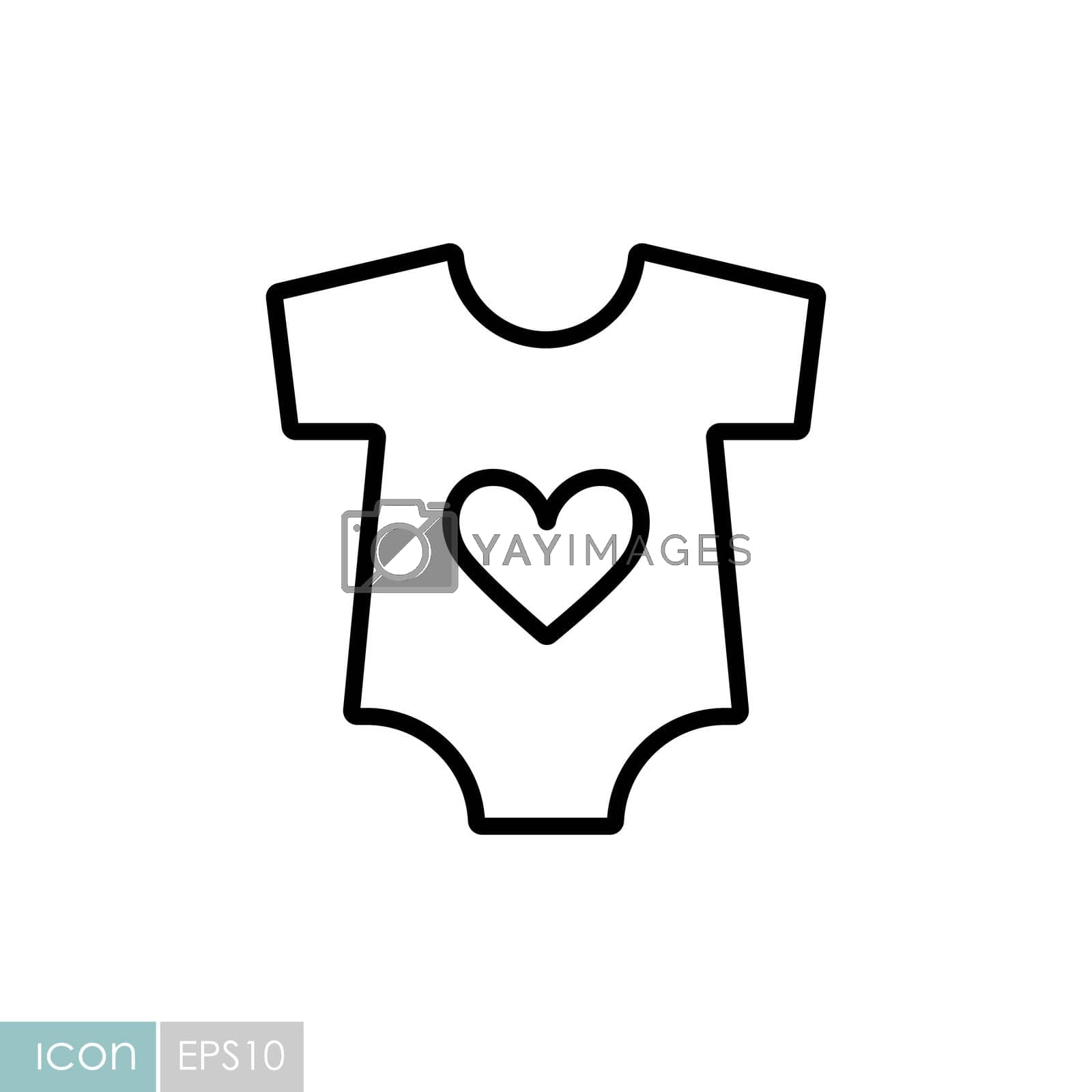 Baby bodysuit vector icon. Baby Romper. Graph symbol for children and newborn babies web site and apps design, logo, app, UI