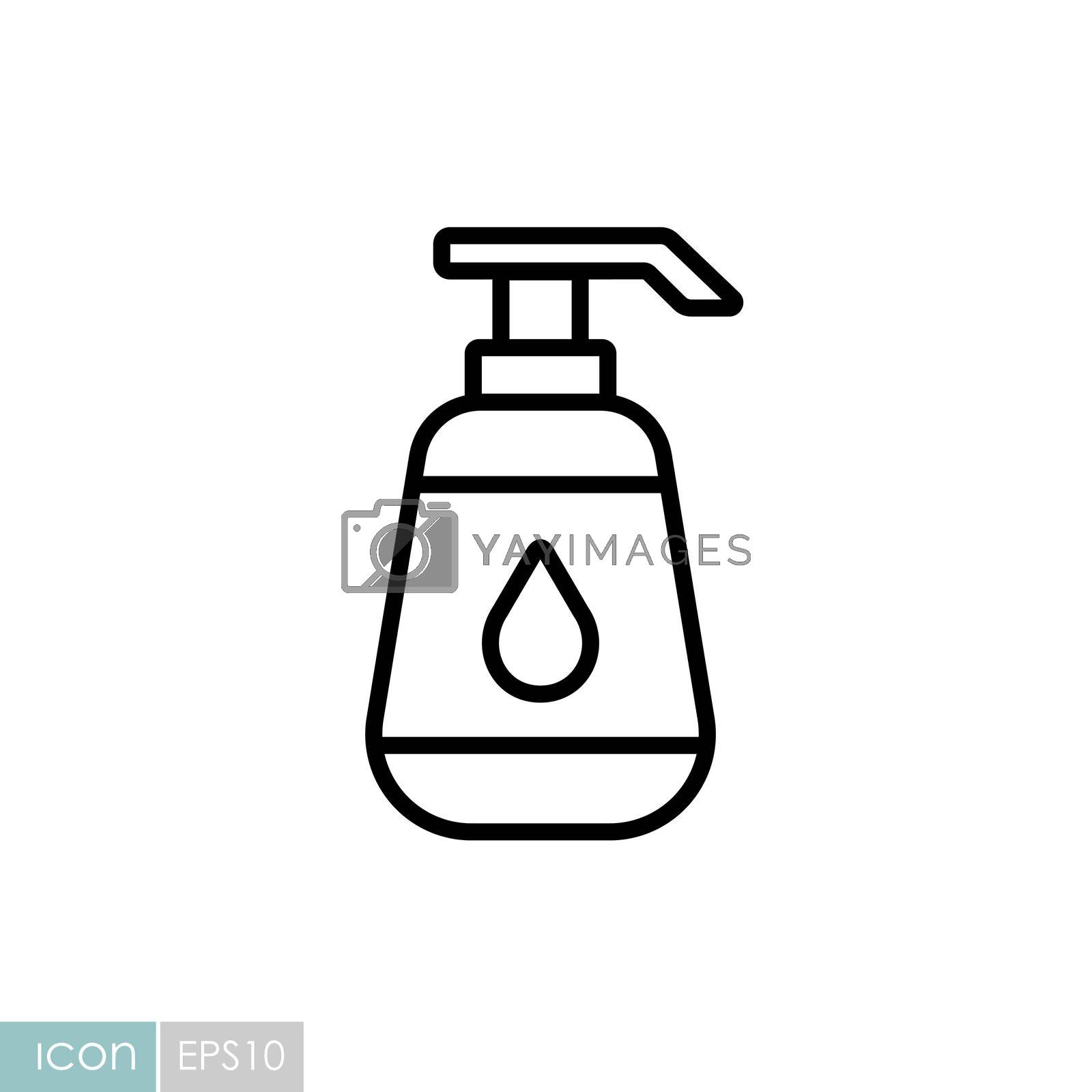 Nursery baby lotion bottle vector icon. Graph symbol for children and newborn babies web site and apps design, logo, app, UI