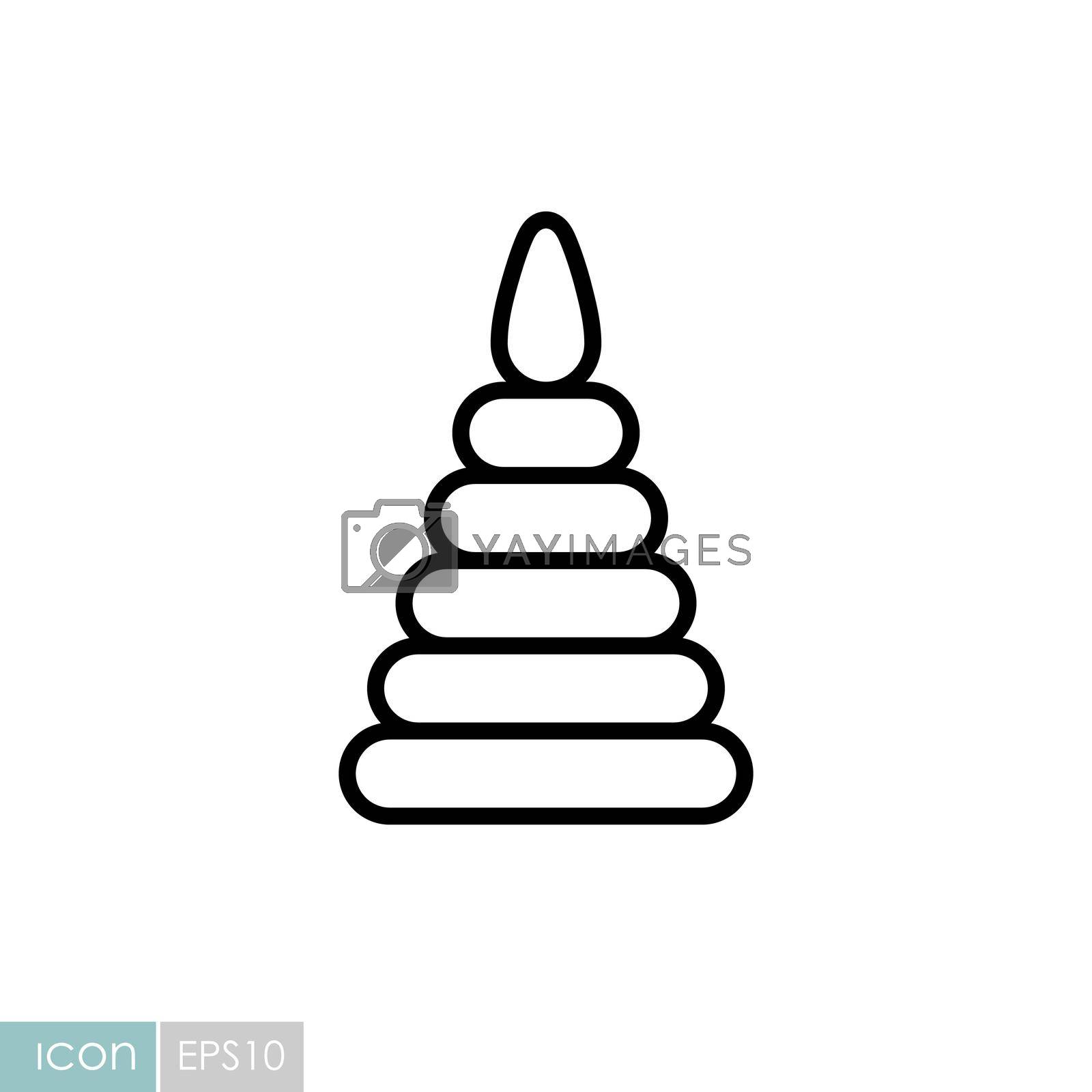Pyramid toy vector isolated icon. Graph symbol for children and newborn babies web site and apps design, logo, app, UI