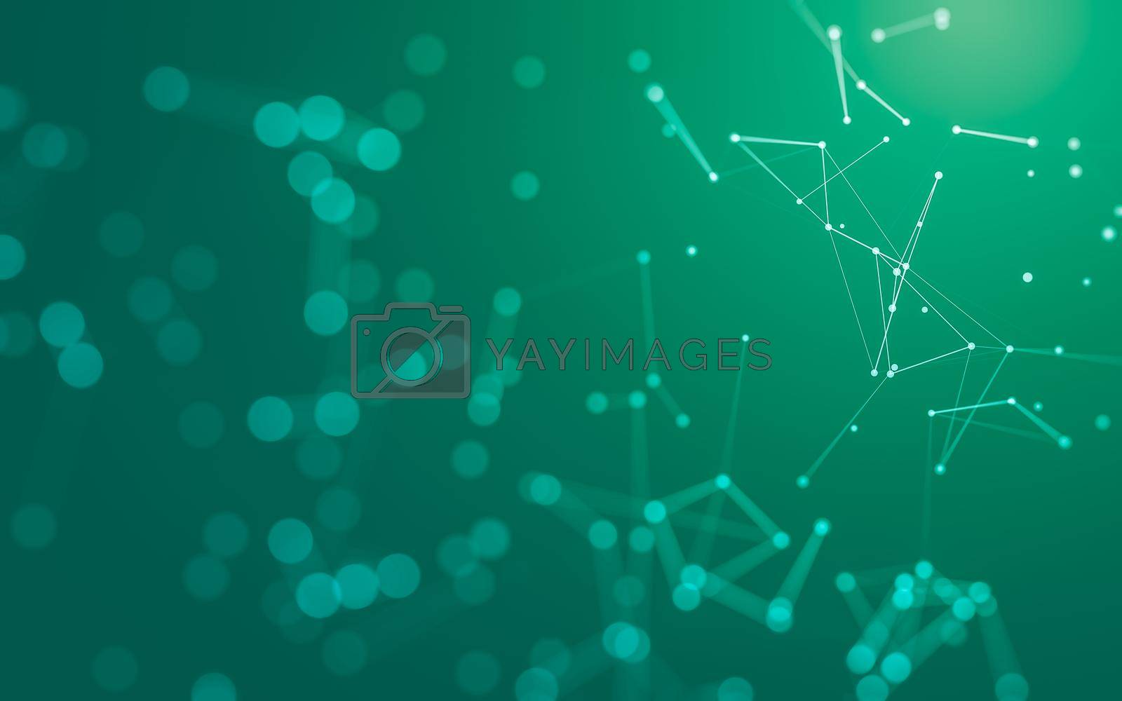 Royalty free image of Abstract background. Molecules technology with polygonal shapes, connecting dots and lines. Connection structure. Big data visualization.  by teerawit