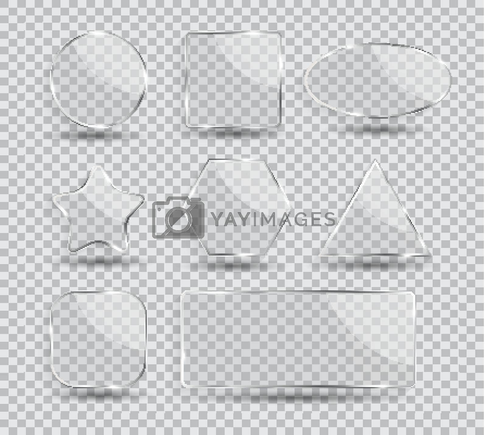 Royalty free image of Glass Transparency Frame Collection Set  Vector Illustration by yganko