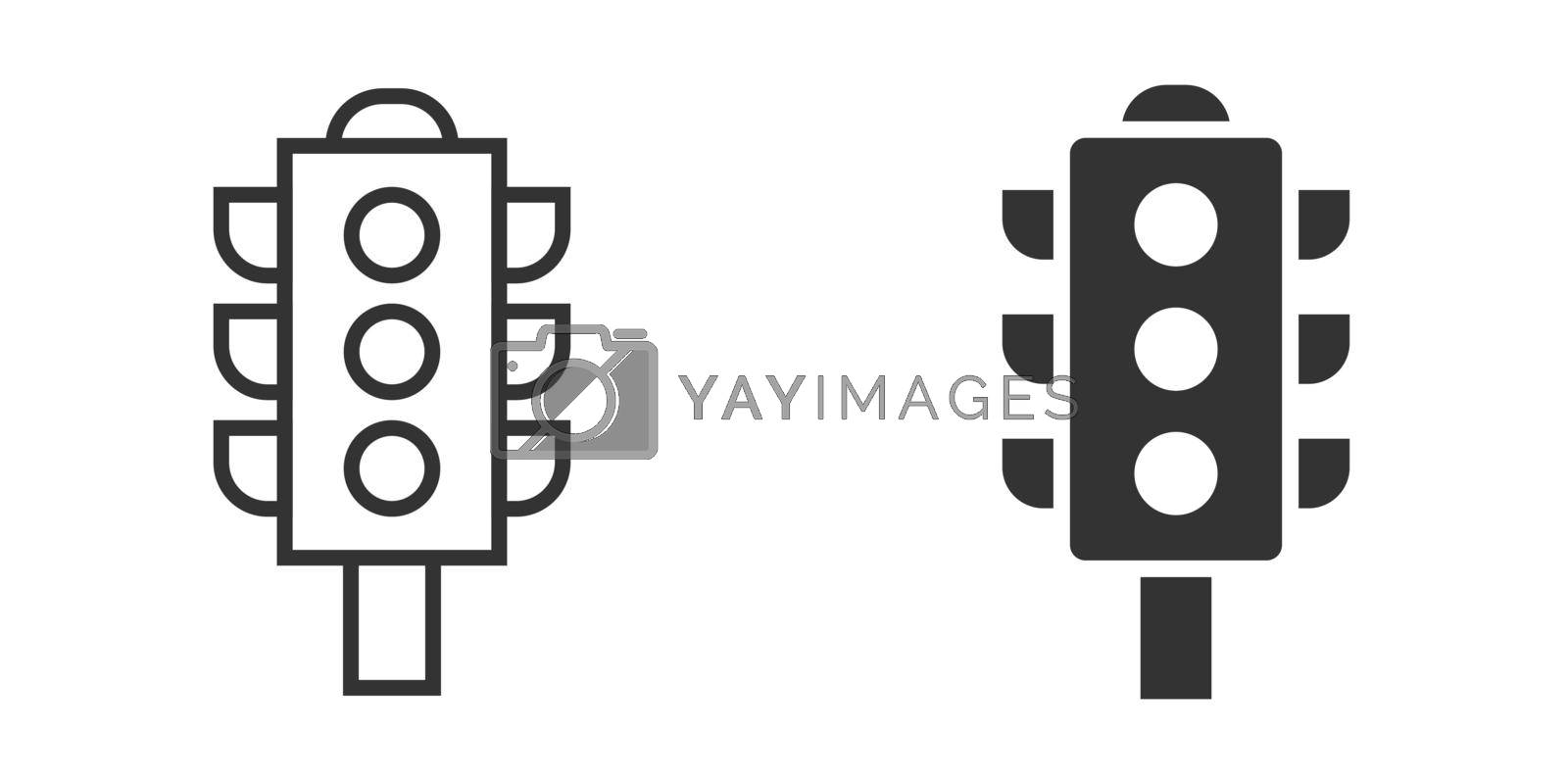 Royalty free image of Semaphore icon in flat style. Traffic light vector illustration on white isolated background. Crossroads business concept. by LysenkoA
