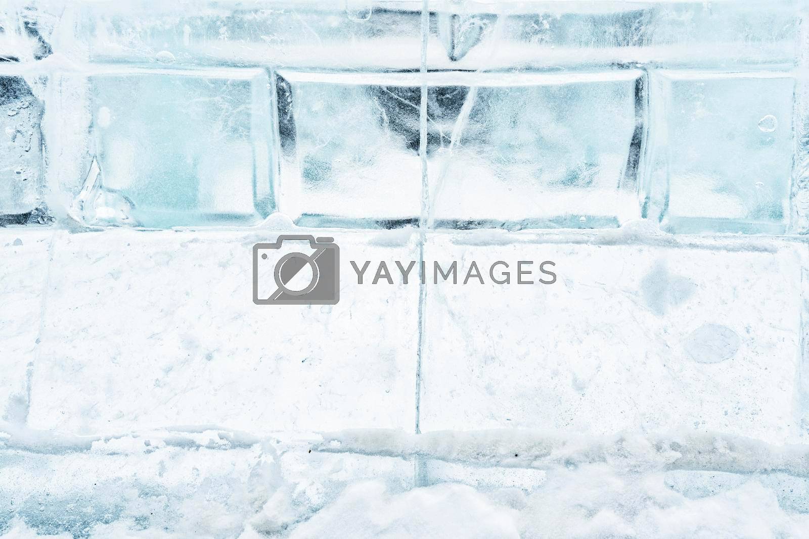 Royalty free image of wall of the house made of ice bricks. by Lena_Ogurtsova