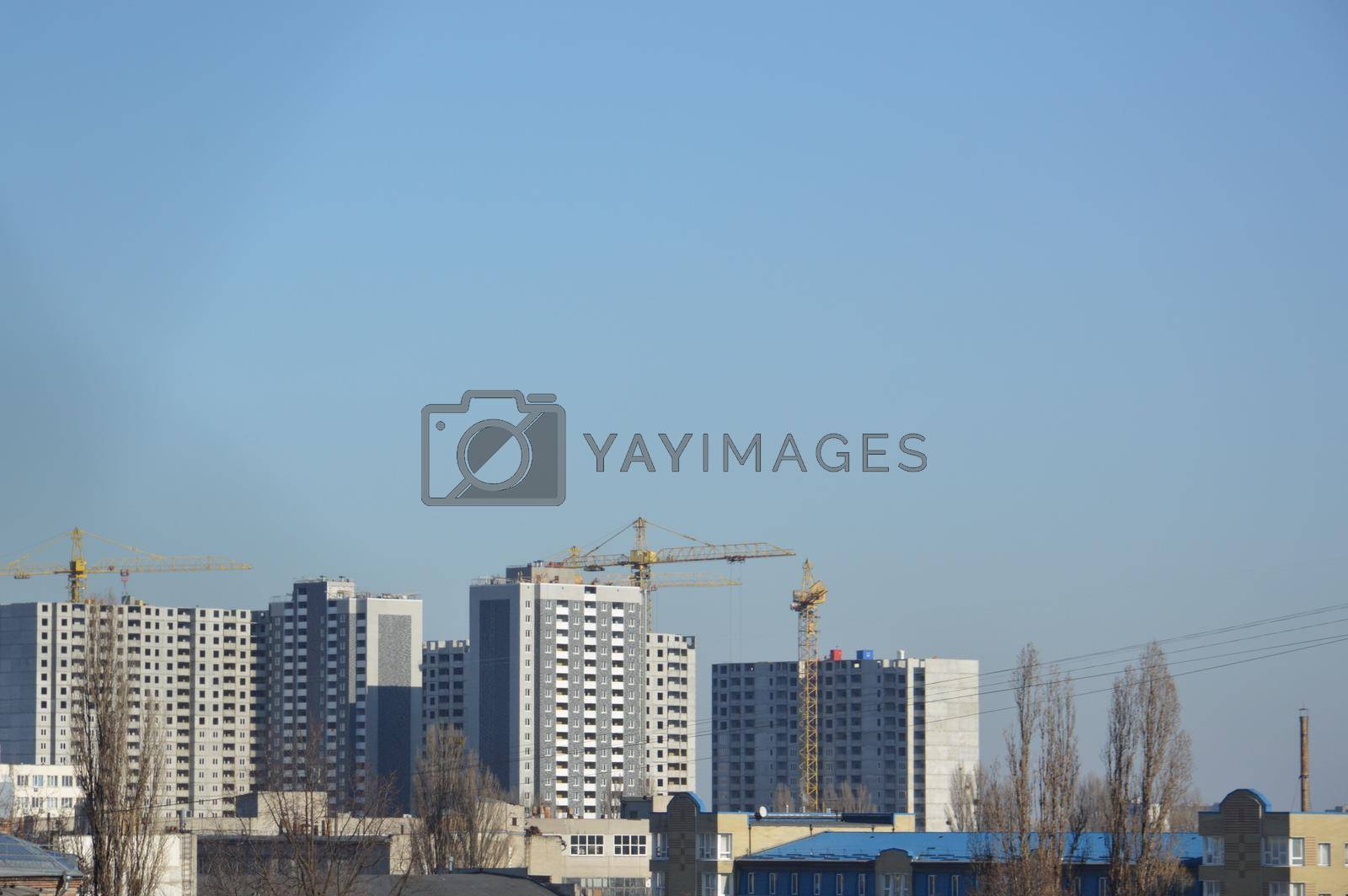 Royalty free image of Panorama of new development in the established city by architectphd