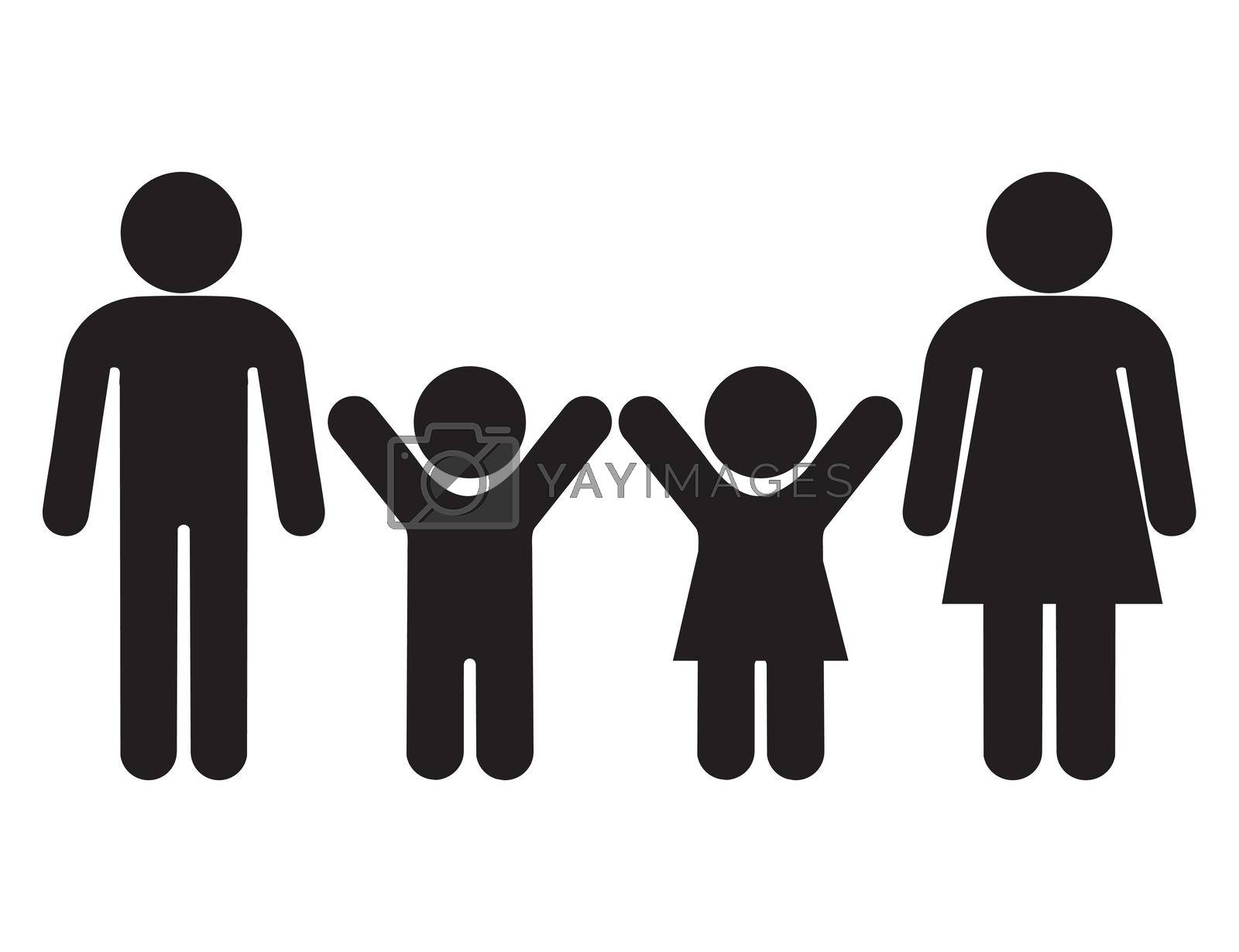People Family parents and kid icon sign