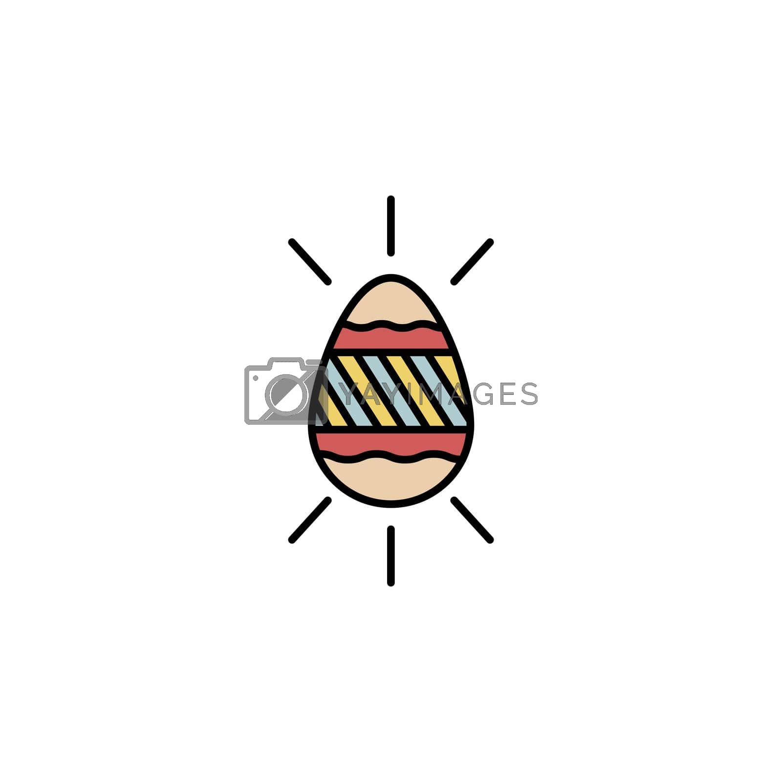 Royalty free image of easter egg, decoration line colored icon. Signs and symbols can be used for web, logo, mobile app, UI, UX by fidaneagle