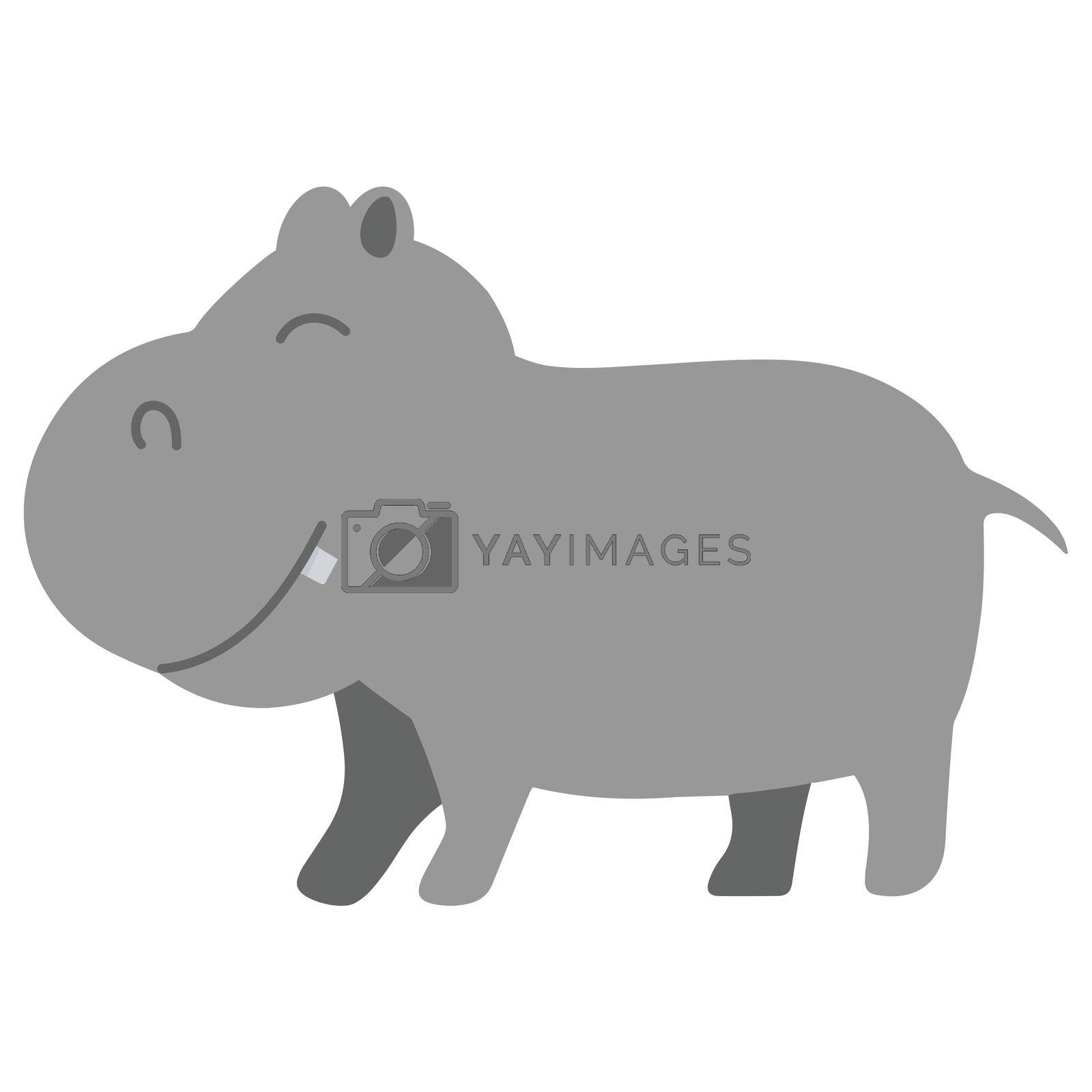 Royalty free image of Cartoon Hippo doodle animal for children by focus_bell