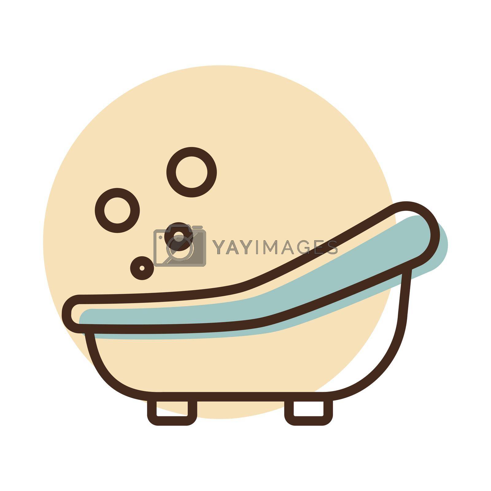 Cute litte baby bath vector icon. Graph symbol for children and newborn babies web site and apps design, logo, app, UI