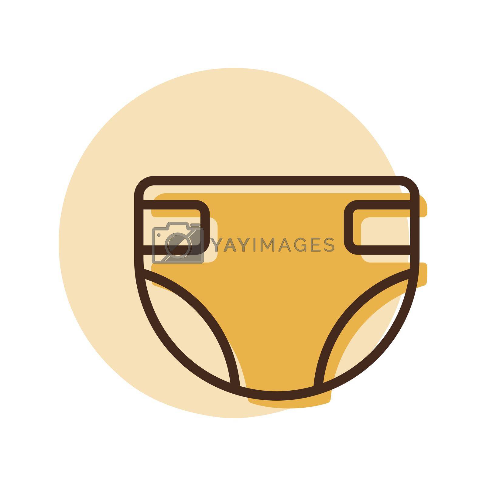 Diaper design vector isolated icon. Graph symbol for children and newborn babies web site and apps design, logo, app, UI