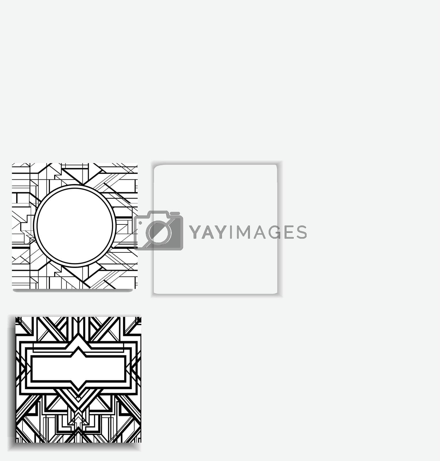 Royalty free image of Art Deco vintage patterns and design elements. Retro party geometric background set (1920's style). Vector illustration for glamour party, thematic wedding or textile prints by varka