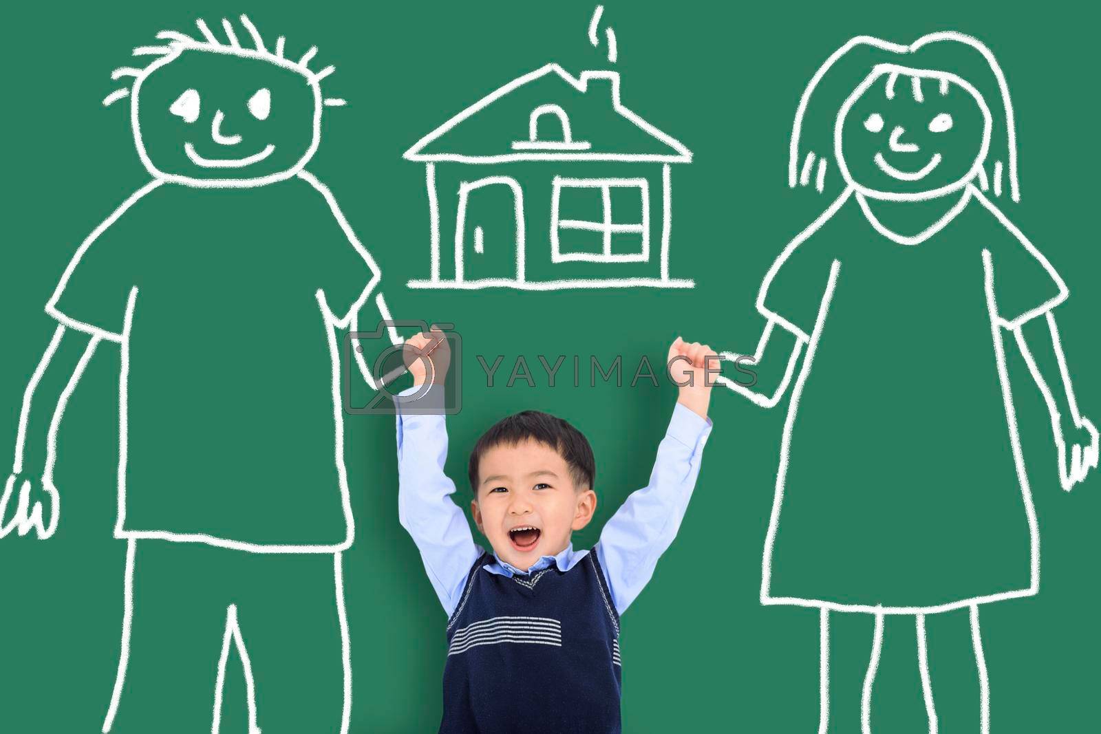 Royalty free image of Happy kid with parent and family concepts by tomwang