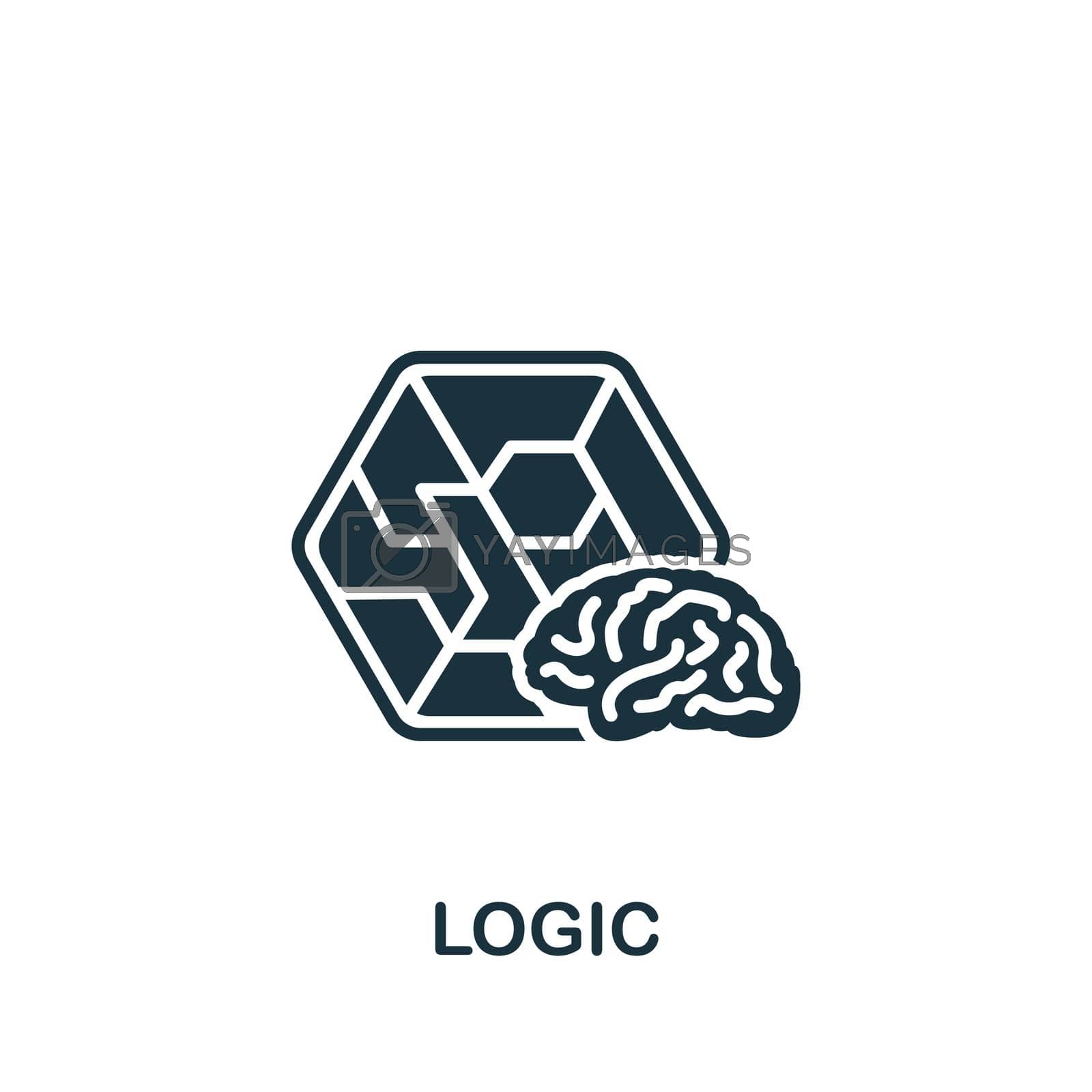 Royalty free image of Logic icon. Monochrome simple icon for templates, web design and infographics by simakovavector
