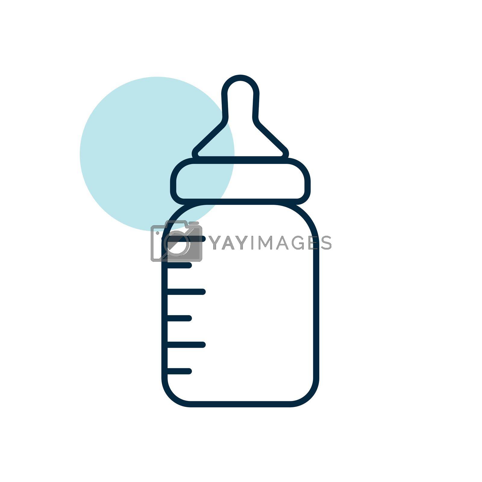 Baby feeding bottle isolated vector icon. Graph symbol for children and newborn babies web site and apps design, logo, app, UI