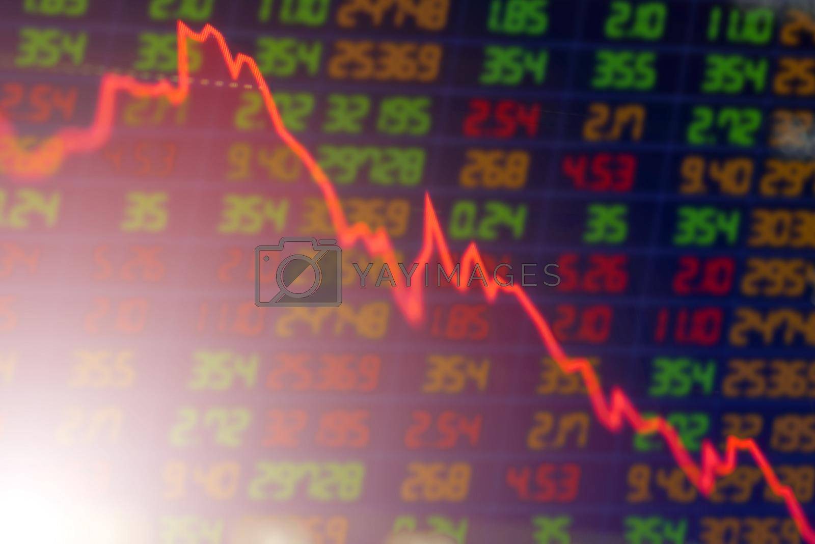 Royalty free image of concept Stock exchange market business Downtrend line graph stock market  with selective focus effect.  by C_Aphirak