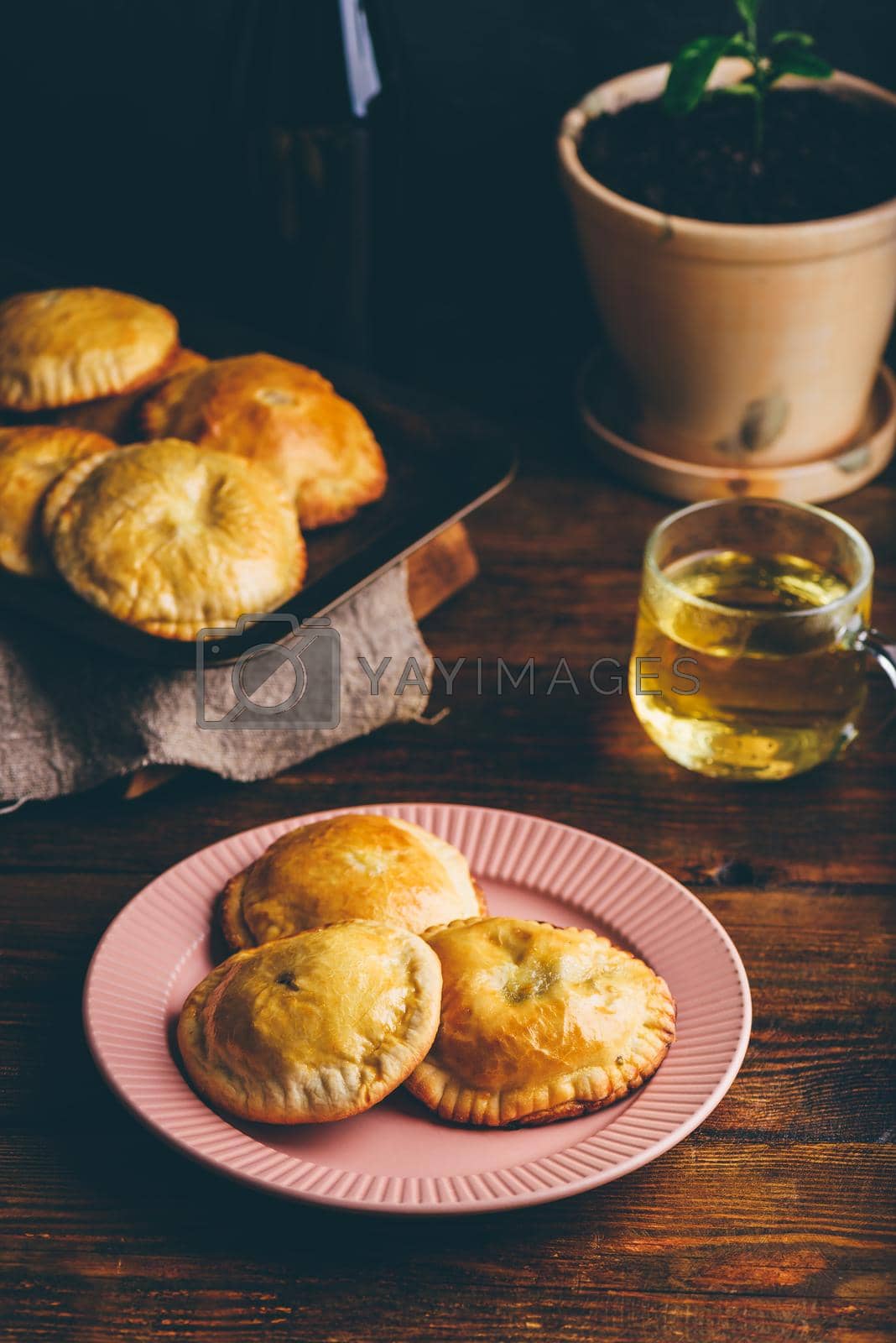 Royalty free image of Hand Pies with Chives and Mushrooms by Seva_blsv