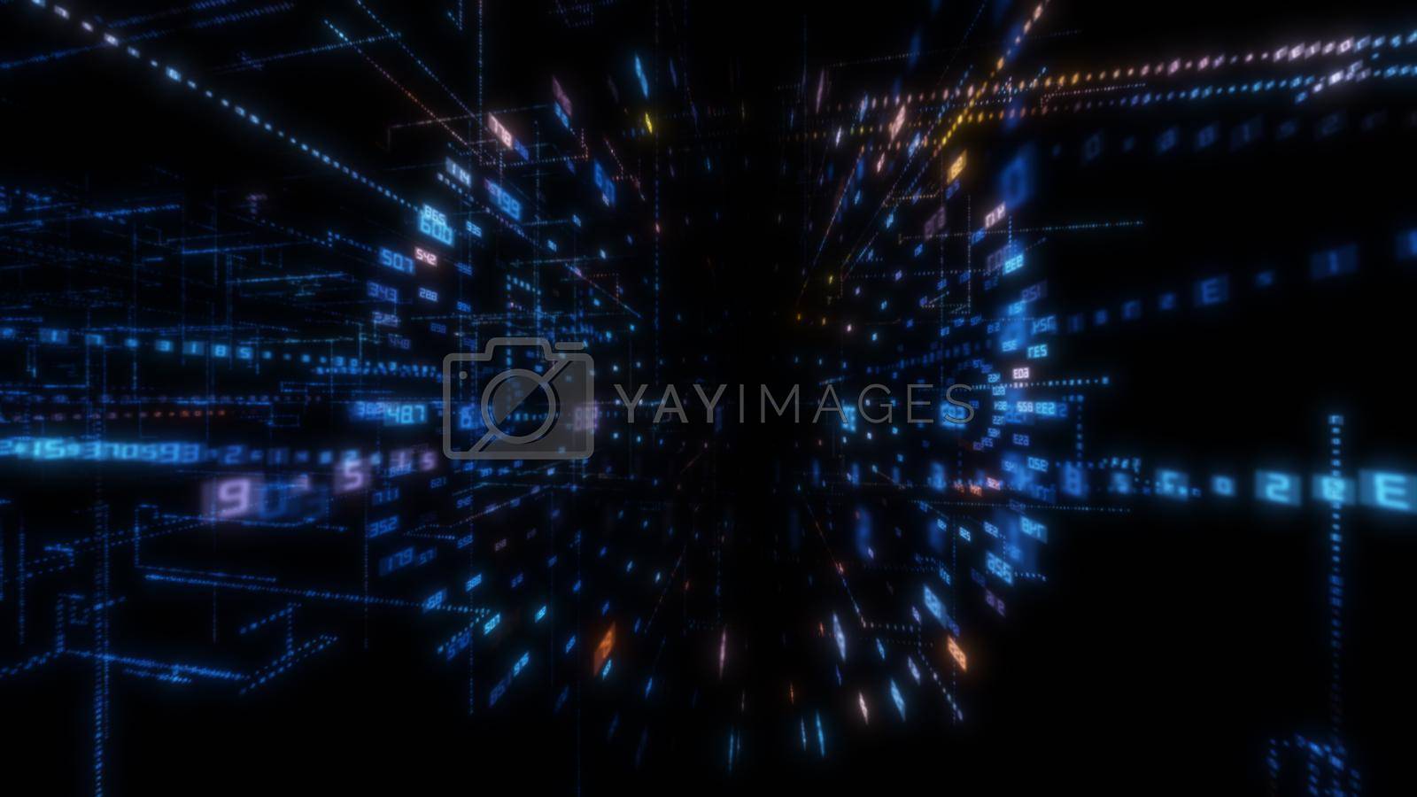 Royalty free image of Luminous elements with numbers by cherezoff