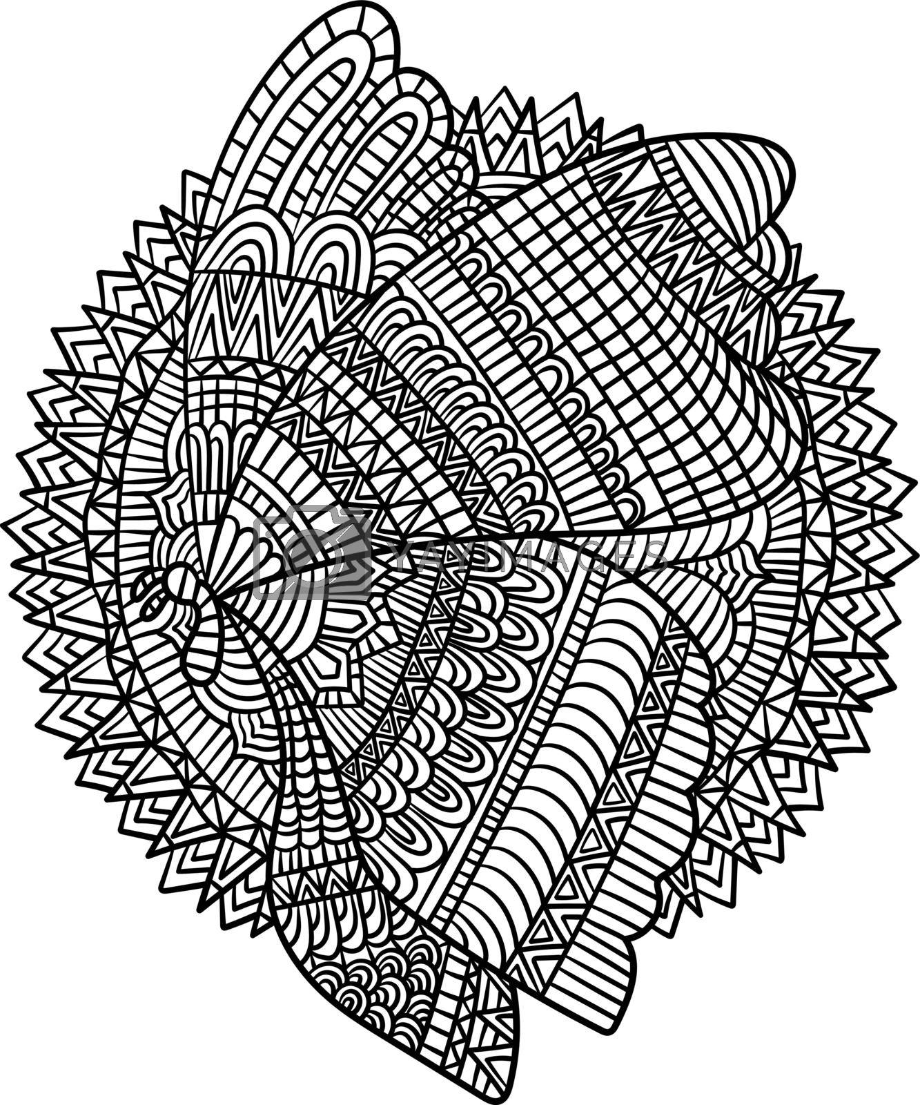 Royalty free image of Butterfly Mandala Coloring Pages for Adults by abbydesign