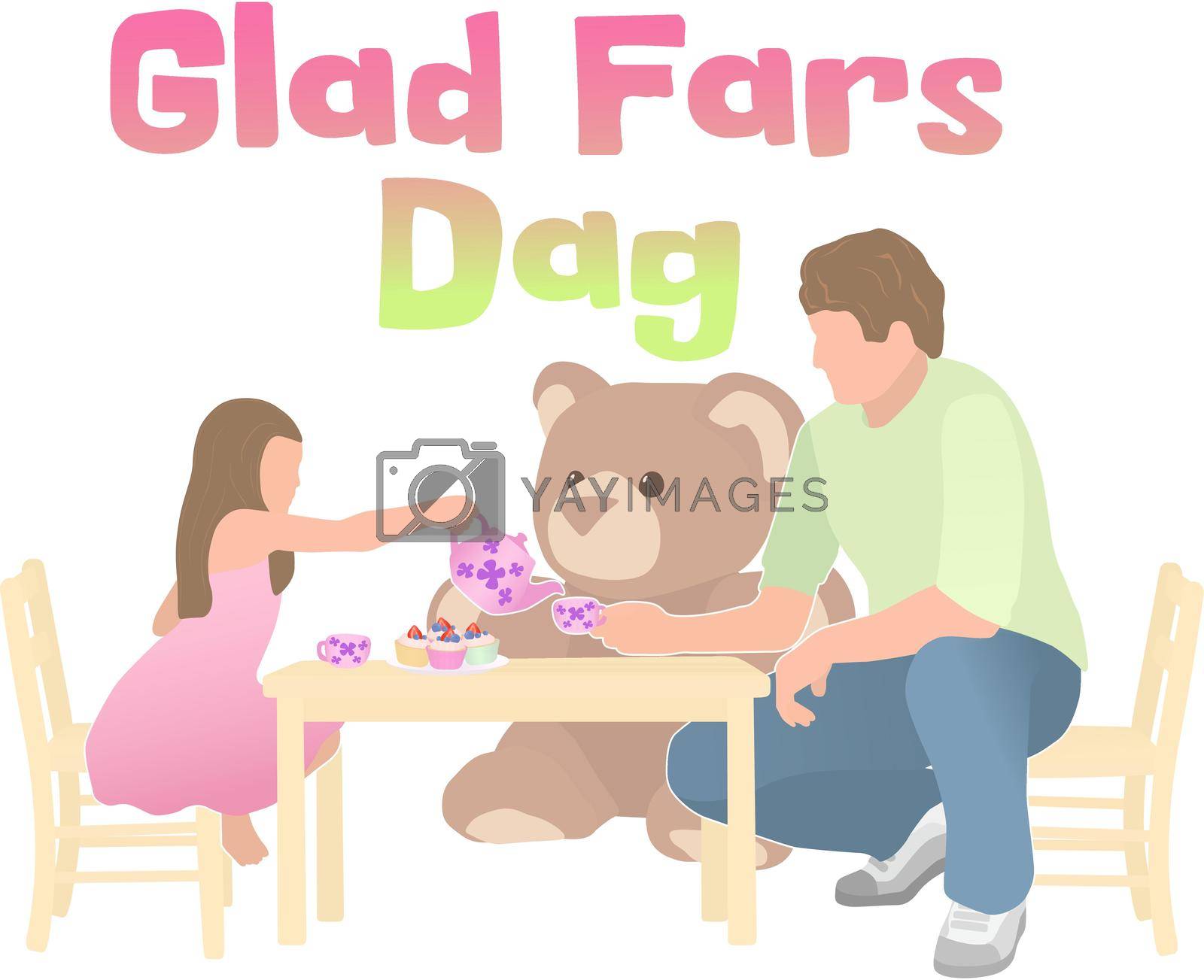 Glad Fars Dag - Translation is Happy Father s Day. Public holiday of Denmark. Suitable for greeting card, poster and banner.