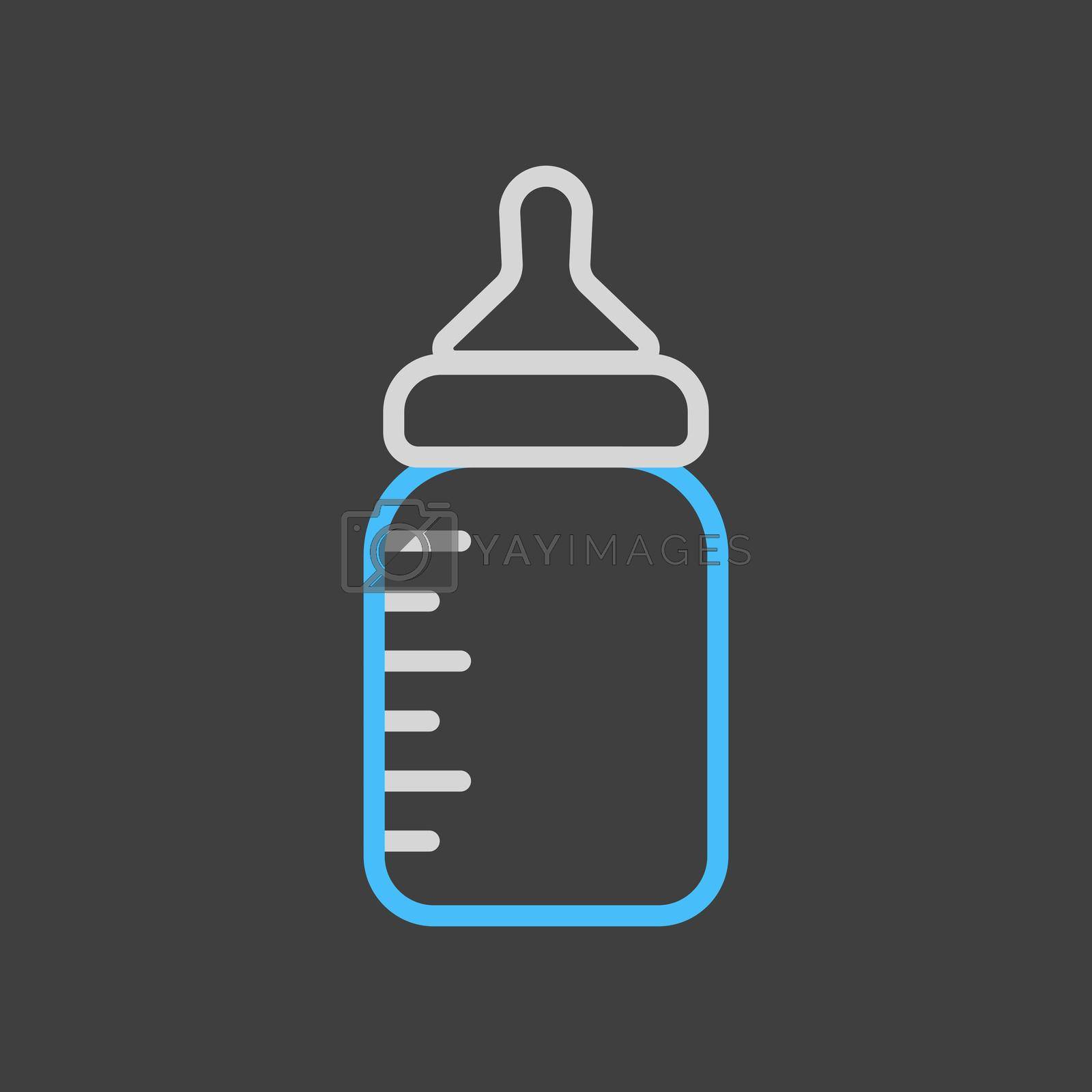 Baby feeding bottle vector icon. Graph symbol for children and newborn babies web site and apps design, logo, app, UI