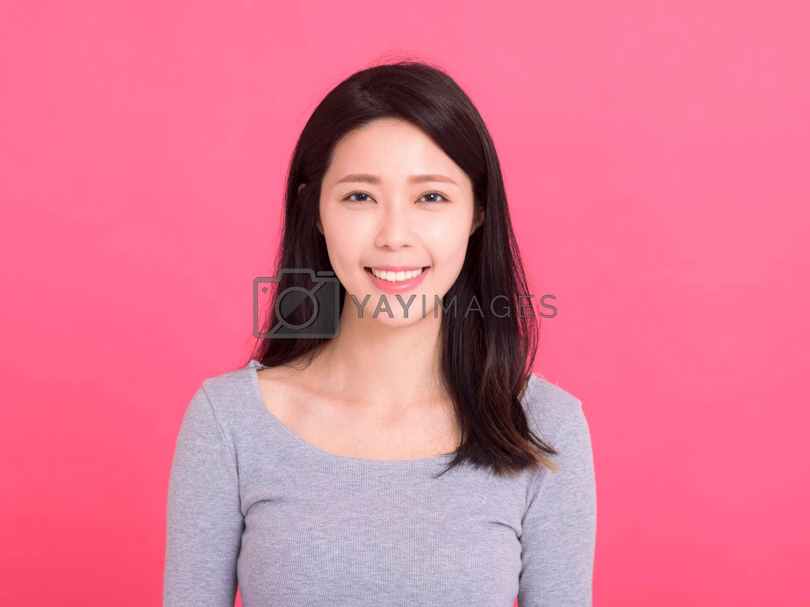 Royalty free image of Portrait of beautiful asian woman with long hair and makeup by tomwang