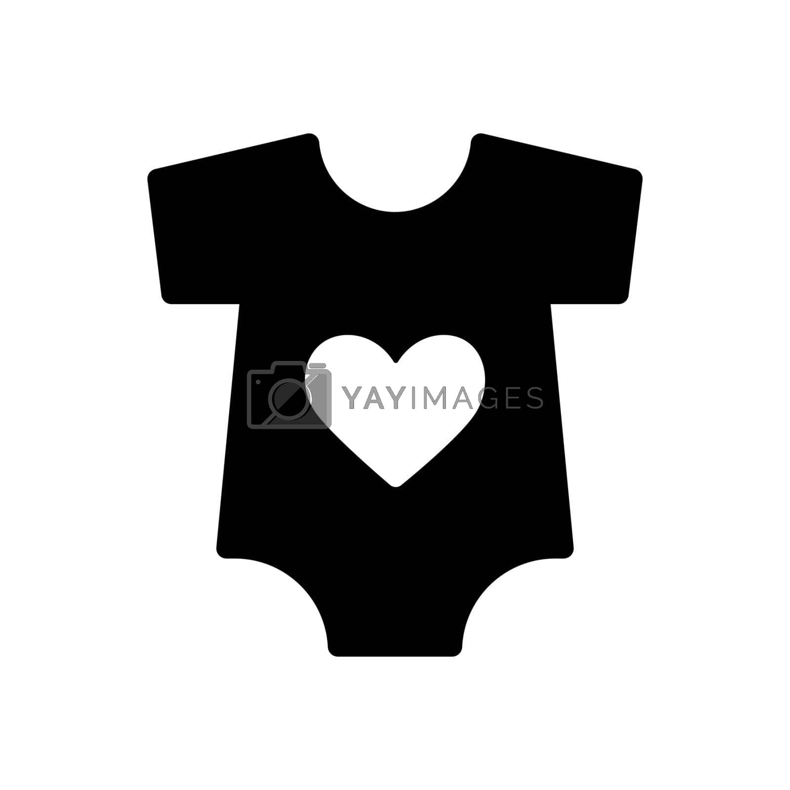 Baby bodysuit vector glyph icon. Baby Romper. Graph symbol for children and newborn babies web site and apps design, logo, app, UI